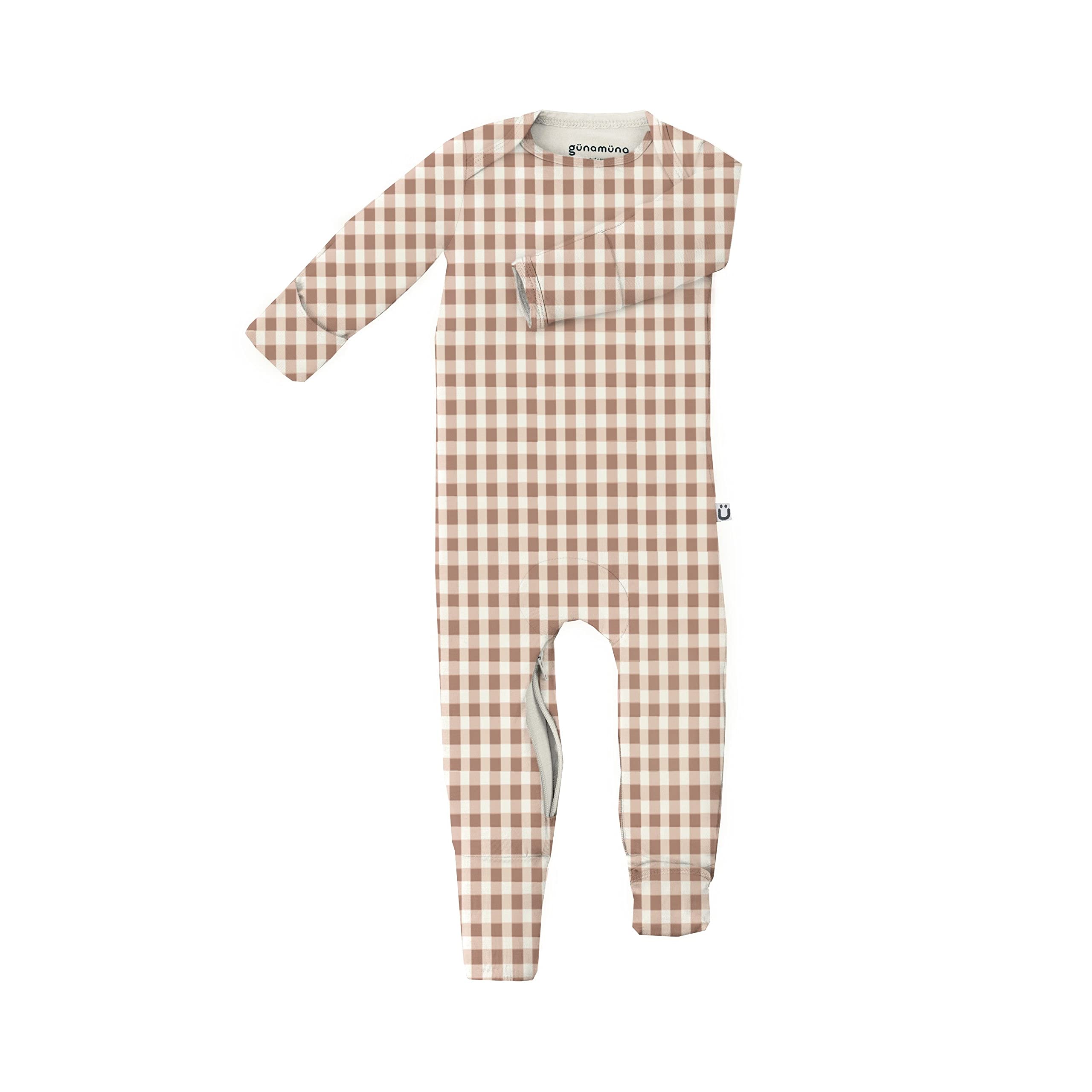 GUNAMUNA Ultra-Soft Bamboo Baby Pajamas - Convertible Footie Romper & Sleeper with Easy Diaper Zipper | Unisex Toddler Sleepwear for Boys & Girls | Perfect for Nursery, Bedtime & Playtime
