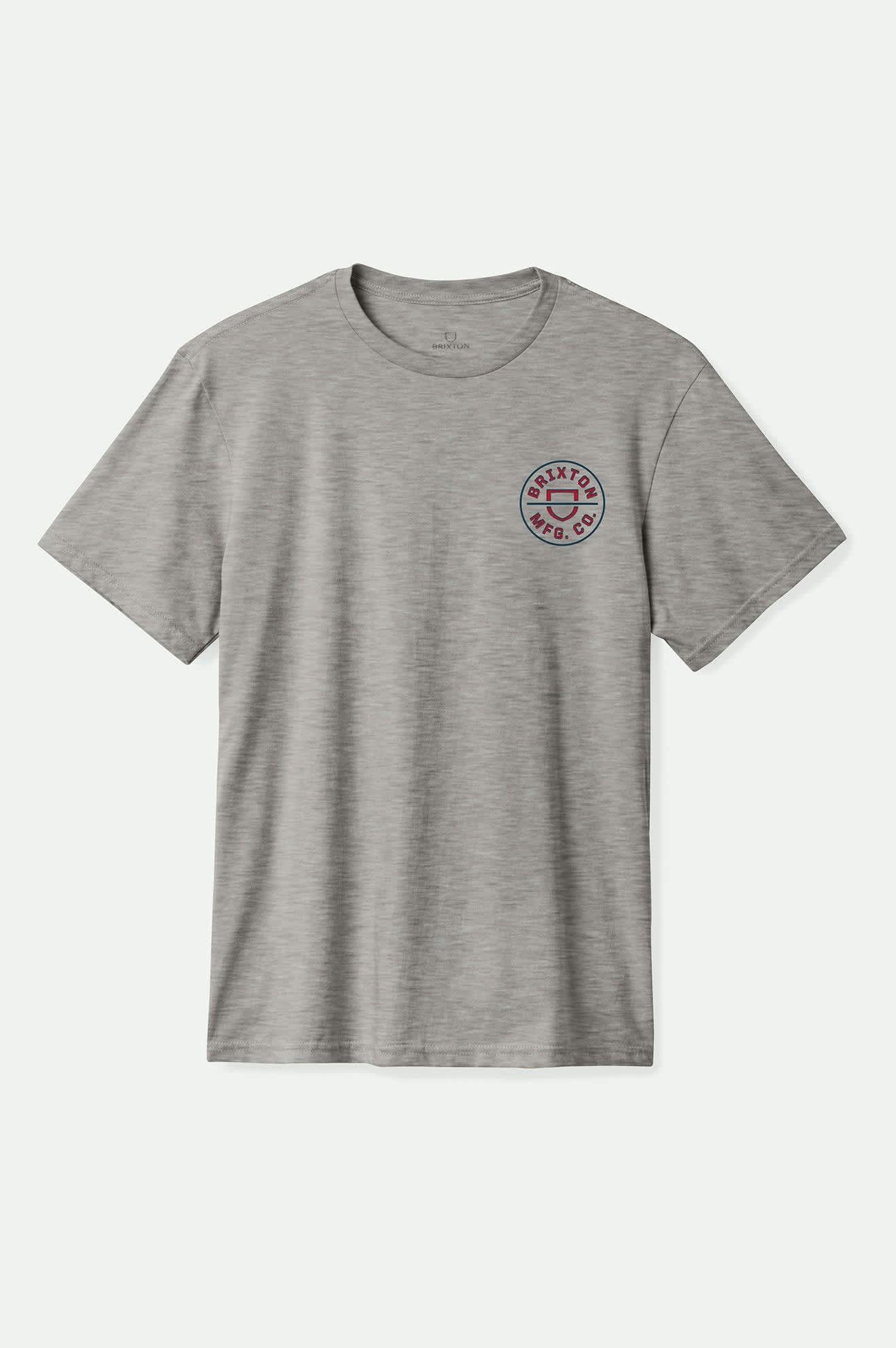 Crest II Short Sleeve Standard T-Shirt for Men & Women - Heather Grey, Navy, Dark Red - Casual Wear, Gym, Everyday Outfits