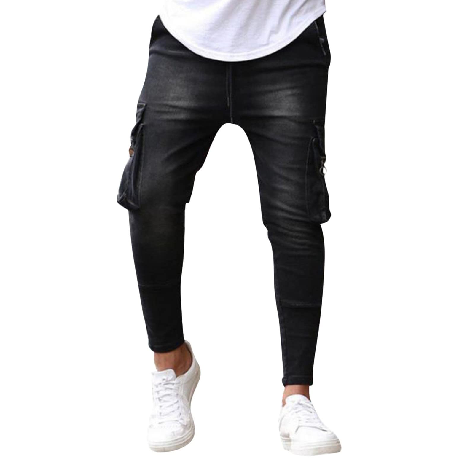 Stylish Oversized Slim Fit Ripped Jeans for Men - Trendy Distressed Denim Pants with Comfortable Stretch | Perfect for Casual Wear, Street Style & Everyday Outfits