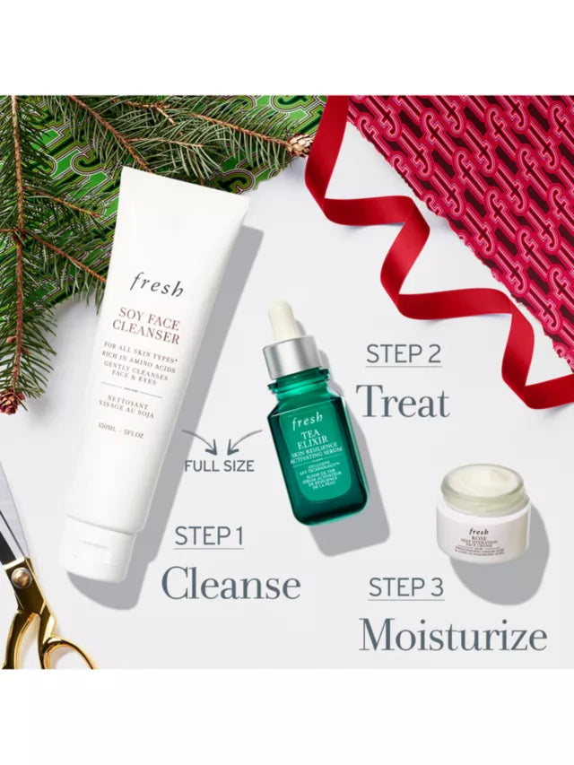 Fresh Hydration Boost Trio Set - Vitamin C Serum, Hyaluronic Acid & Aloe Vera for Glowing Skin | Perfect for Daily Skincare Routine & Travel Essentials