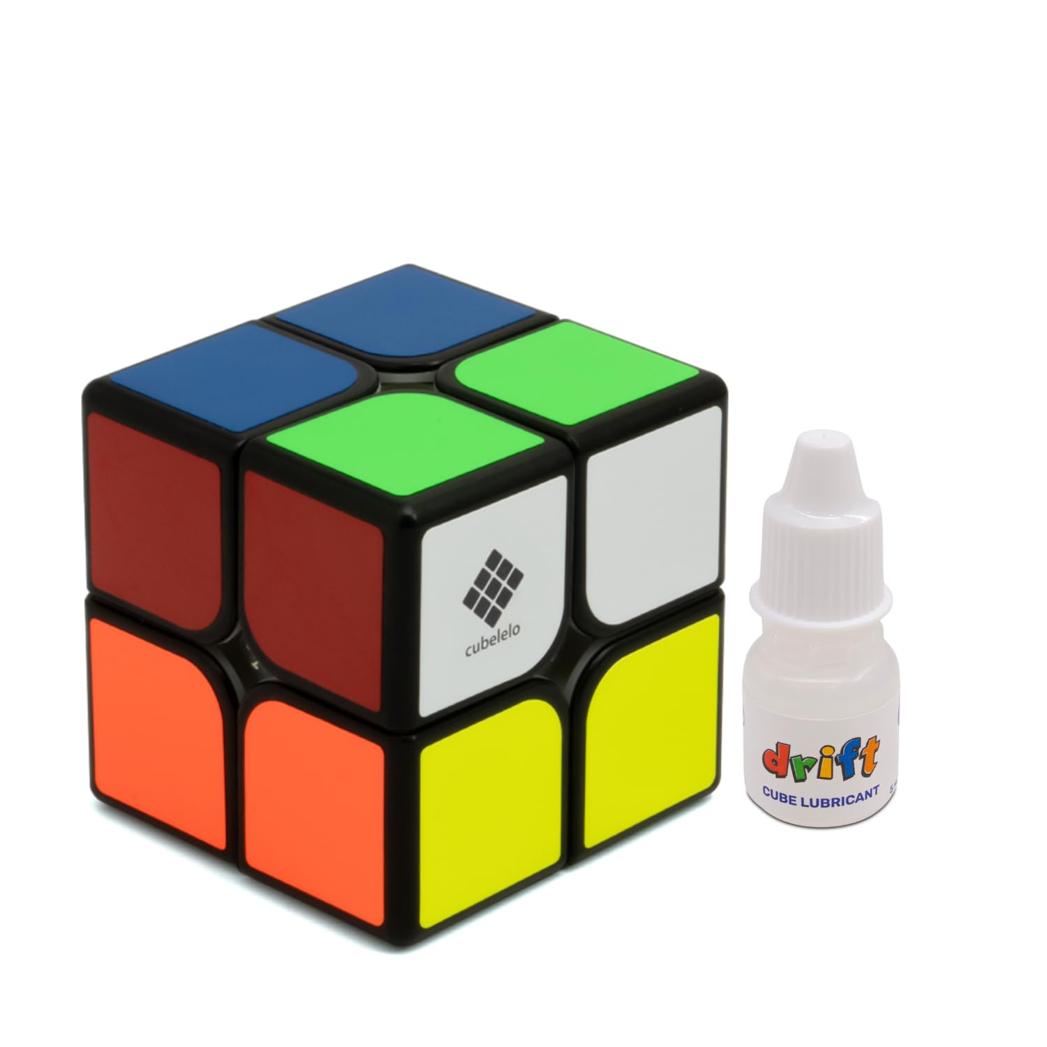 Cubelelo Drift 2x2 Black Speed Cube Puzzle with Professional Lubricant - Smooth Fast Turning 2x2 Magic Cube for Kids Adults Beginners & Speedcubers - Ideal for Competitions, Brain Training & Stress Relief