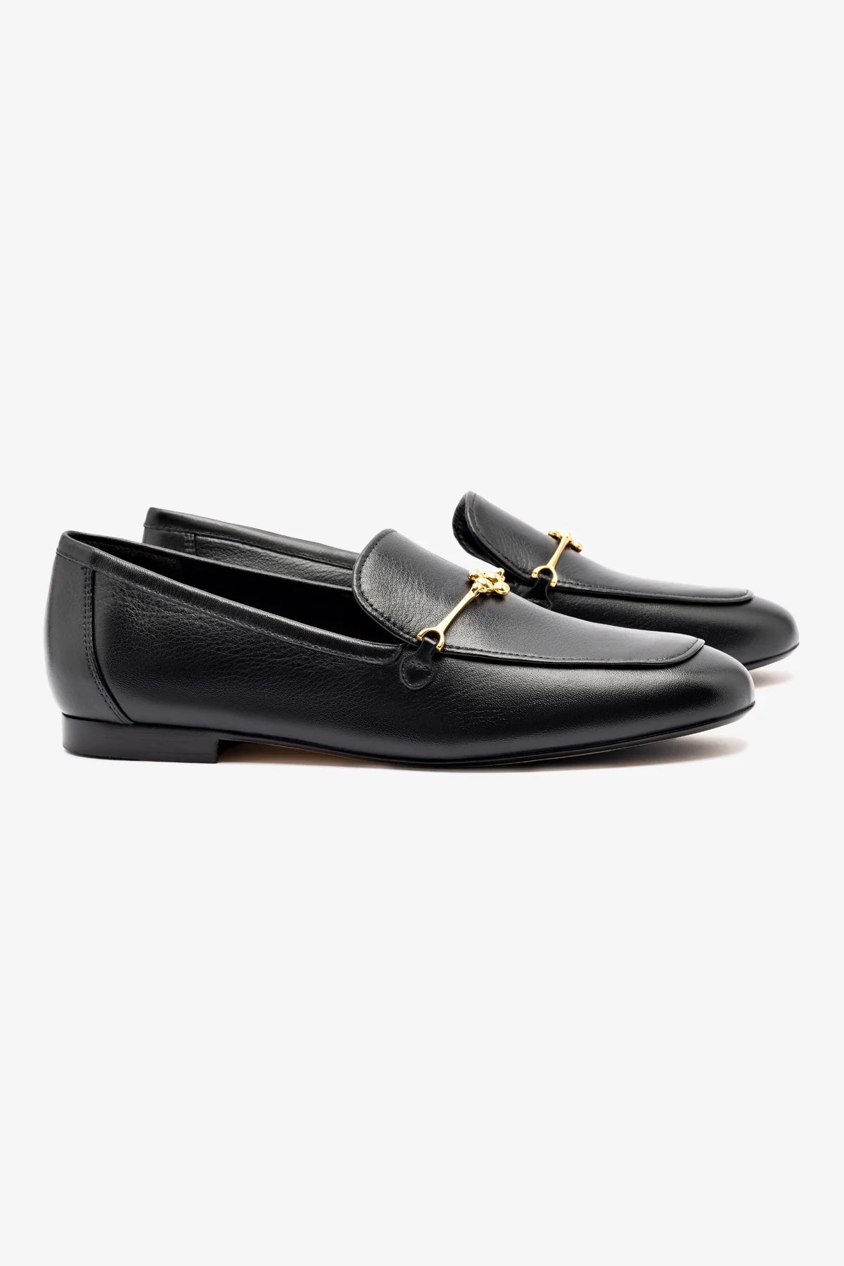 Black Leather Katherine Loafers for Women - Comfortable Slip-On Shoes for Work, Office & Casual Wear