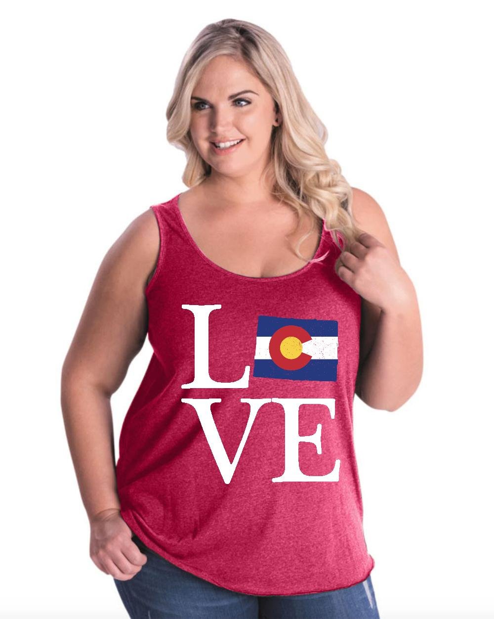Colorado State Flag Print Women's Plus Size Tank Top - Soft & Comfortable Travel Gift for Women - Perfect for Casual Wear, Road Trips & Outdoor Adventures