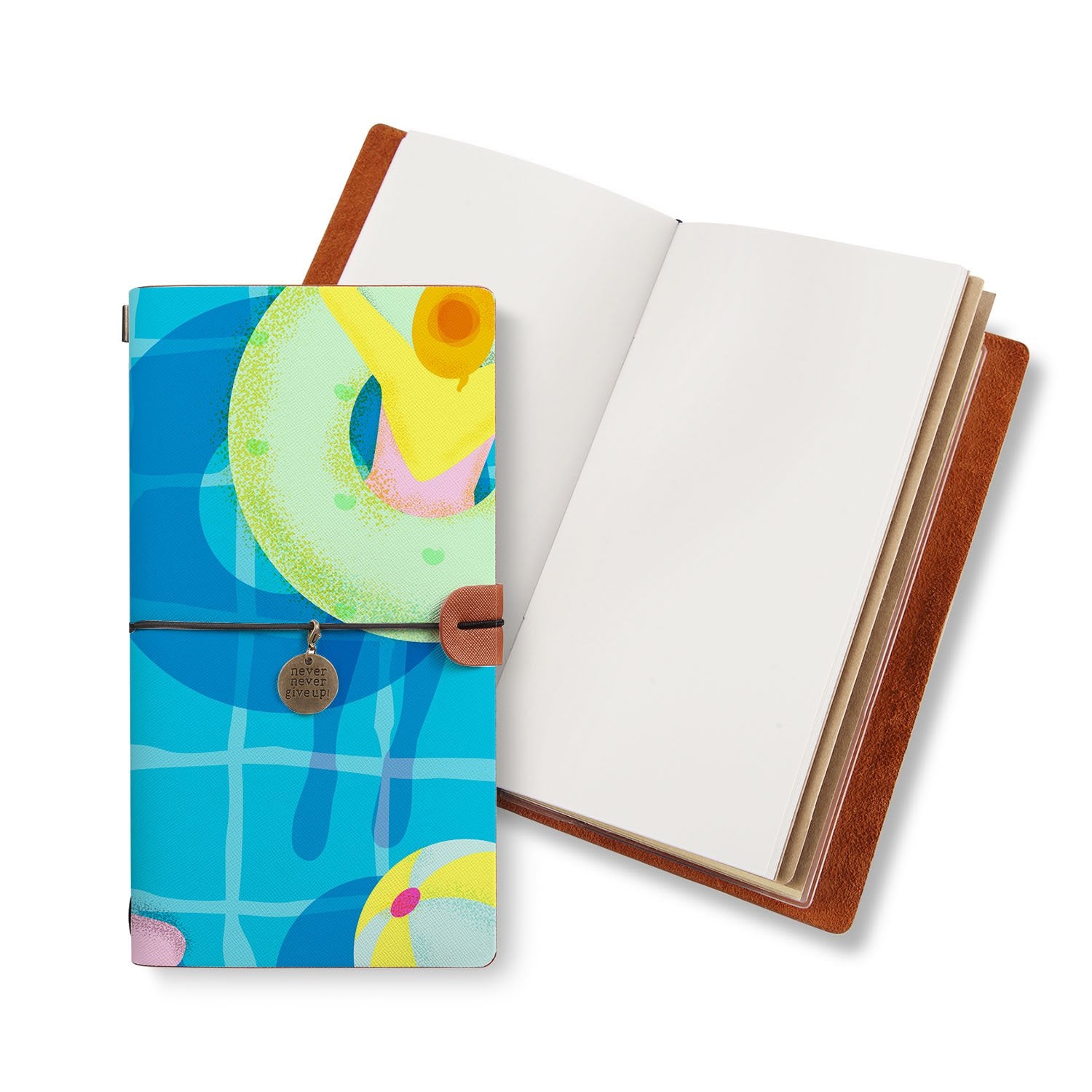Premium Traveler's Notebook for Journaling - Durable Leather Cover, Refillable Paper - Perfect for Beach Vacations, Travel Diaries & Creative Writing