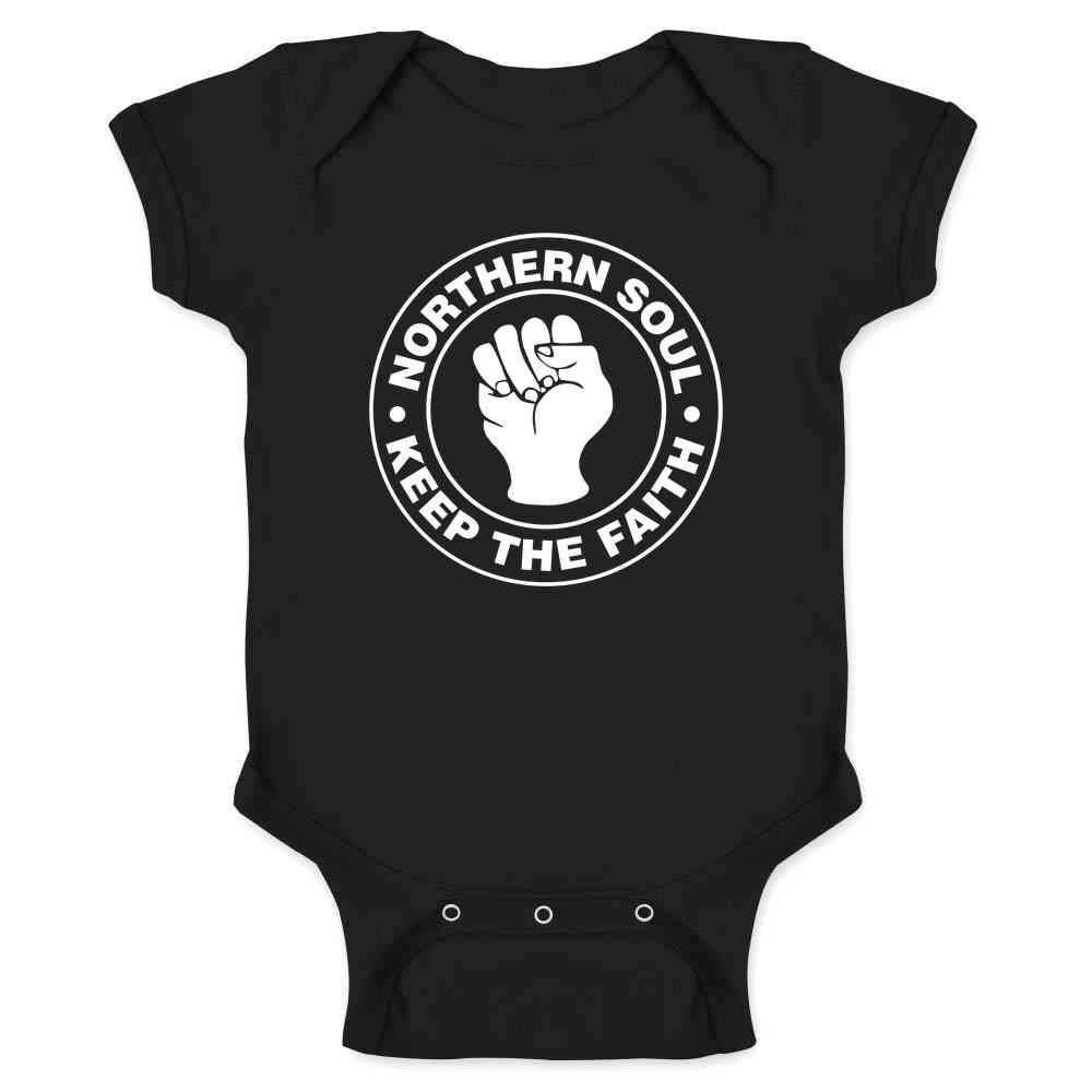 Pop Threads Northern Soul Keep The Faith Infant Bodysuit - Cute Baby Boy & Girl Onesie for Music Lovers - Perfect for Concerts, Parties & Family Photos