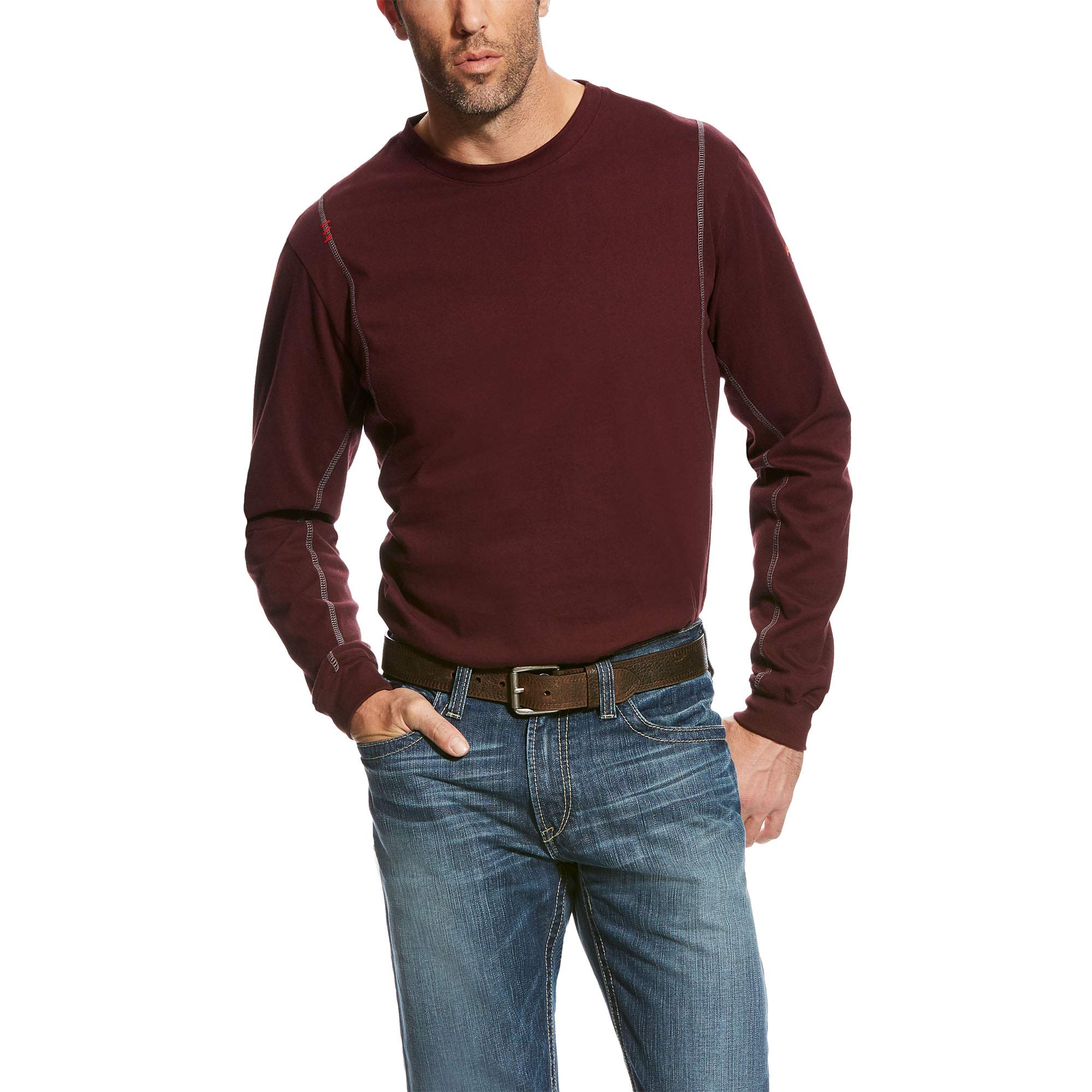 ARIAT Men's FR (Flame Resistant) Crew Neck T-Shirt - Comfortable Workwear for Construction, Oilfield & Outdoor Jobs