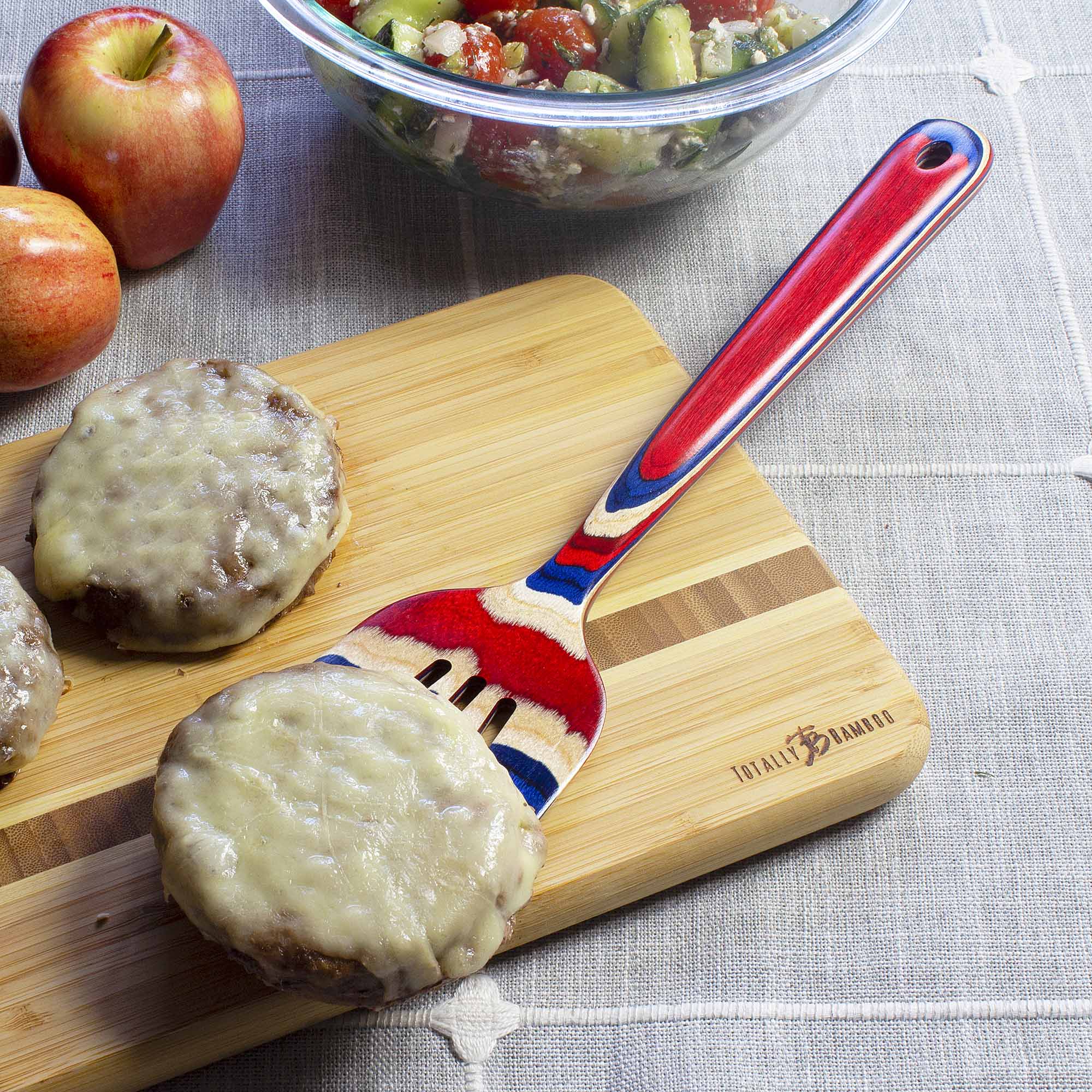 Baltique® Old Glory Collection Slotted Spatula - 12.5 Inch Stainless Steel Cooking Turner for Grilling, Flipping Pancakes & Serving - Perfect for BBQ, Camping & Kitchen Use