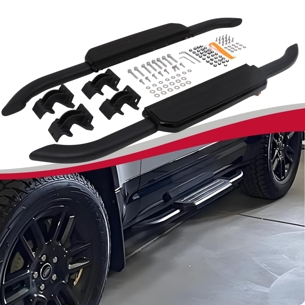 Black Side Steps Running Boards for Land Rover Defender 90 2dr L663 2020-2025 | Heavy Duty Nerf Bars with 450 lbs Capacity | Off-Road & Urban Driving Accessories