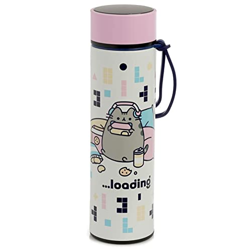 Pusheen Cat Travel Mug with Digital Thermometer - Insulated Stainless Steel Coffee Cup for Hot & Cold Drinks - Perfect for Office, Commute, and Travel