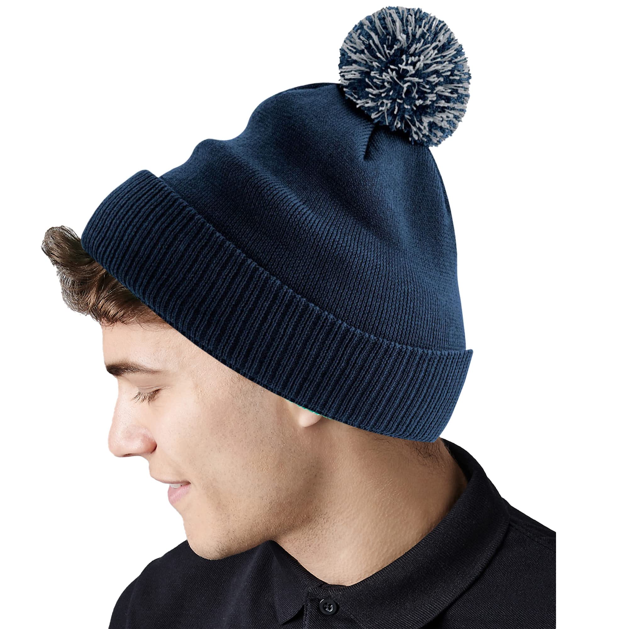 Beechfield B450R Recycled Snowstar Beanie - Eco-Friendly Winter Hat for Men & Women - Perfect for Skiing, Snowboarding & Cold Weather Activities