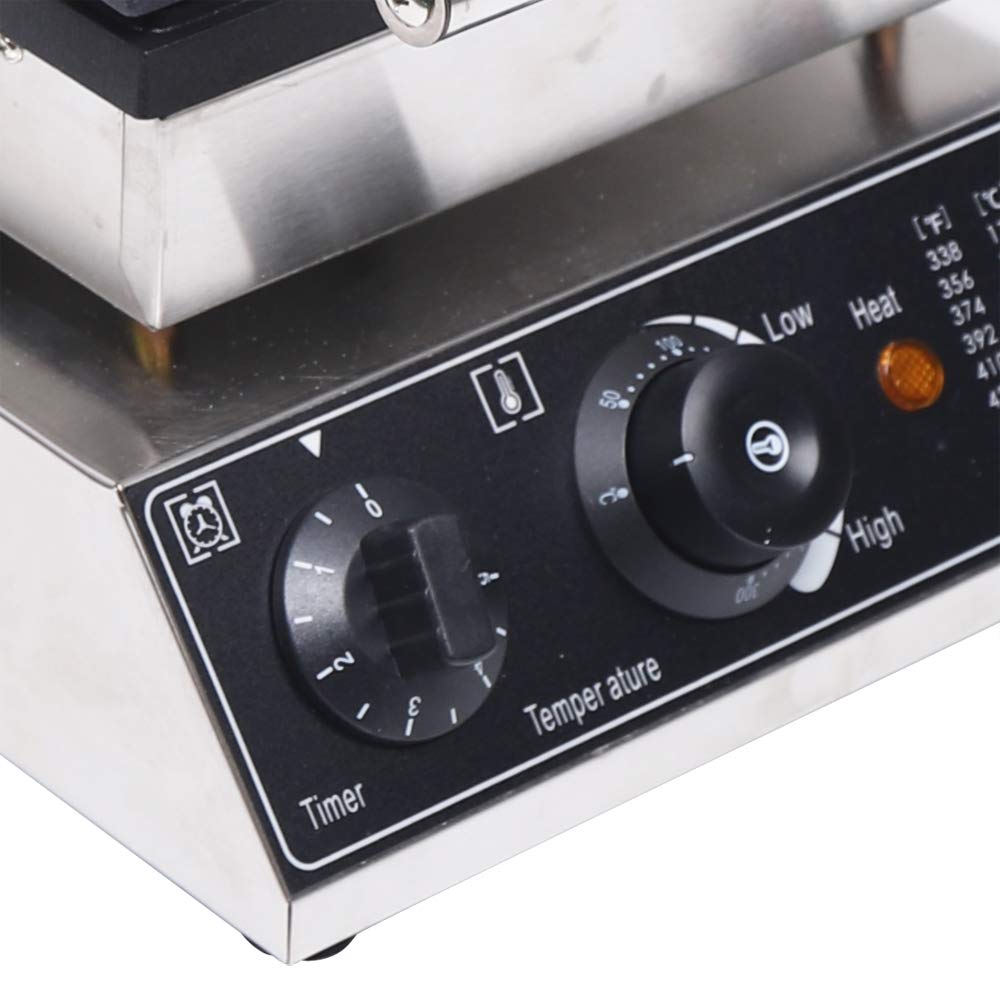 Commercial Waffle Maker 4-Square Belgian Waffle Machine 2000W Electric Waffle Baker with Temperature & Time Control (4.5