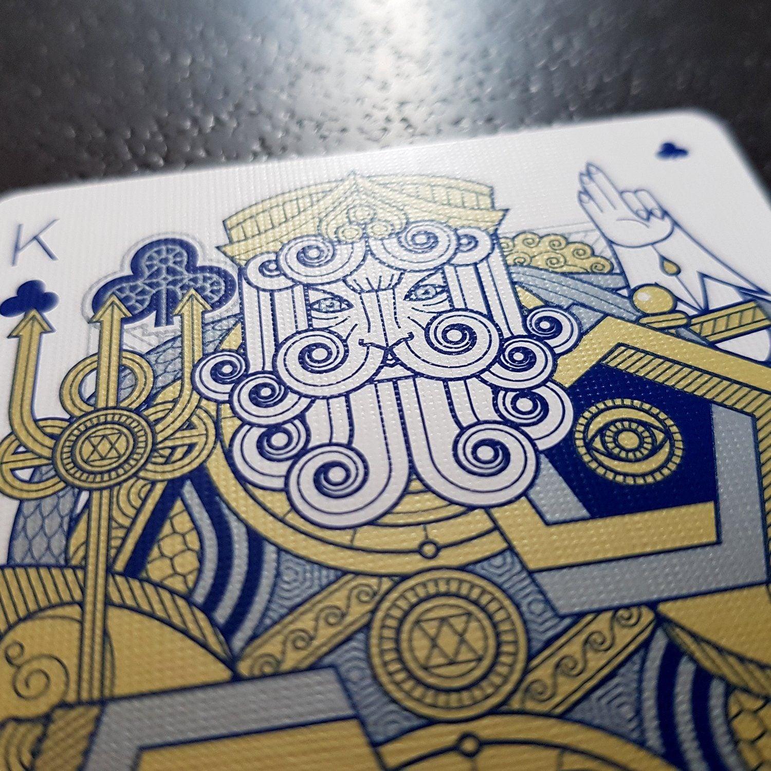Premium Pantheon Azure Playing Cards - Elegant Blue Deck for Poker, Magic Tricks & Cardistry | Perfect for Game Nights, Professional Performances & Collectors