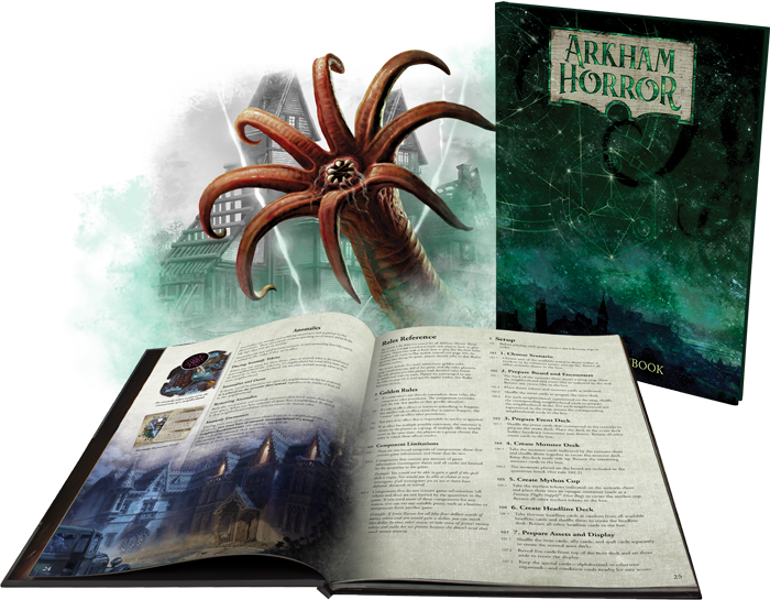 Arkham Horror Deluxe Rulebook - Official Game Guide for Lovecraftian Horror Board Game | Perfect for Game Nights & Horror RPG Enthusiasts