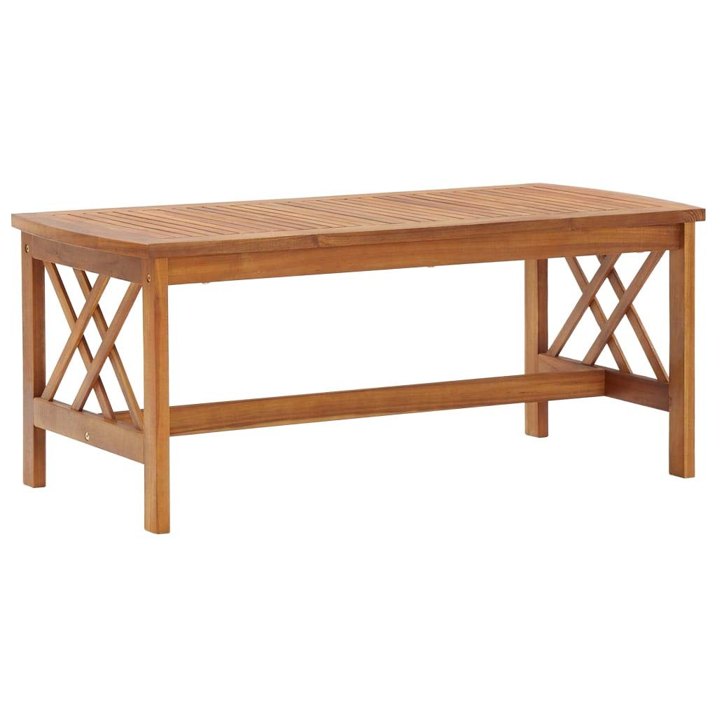 Solid Acacia Wood Coffee Table - 40.2x19.7x16.9 Inch Rustic End Table for Living Room, Home Office & Lounge - Unfade Memory Wood Side Table with Durable Finish (Perfect for Coffee, Books & Decor)
