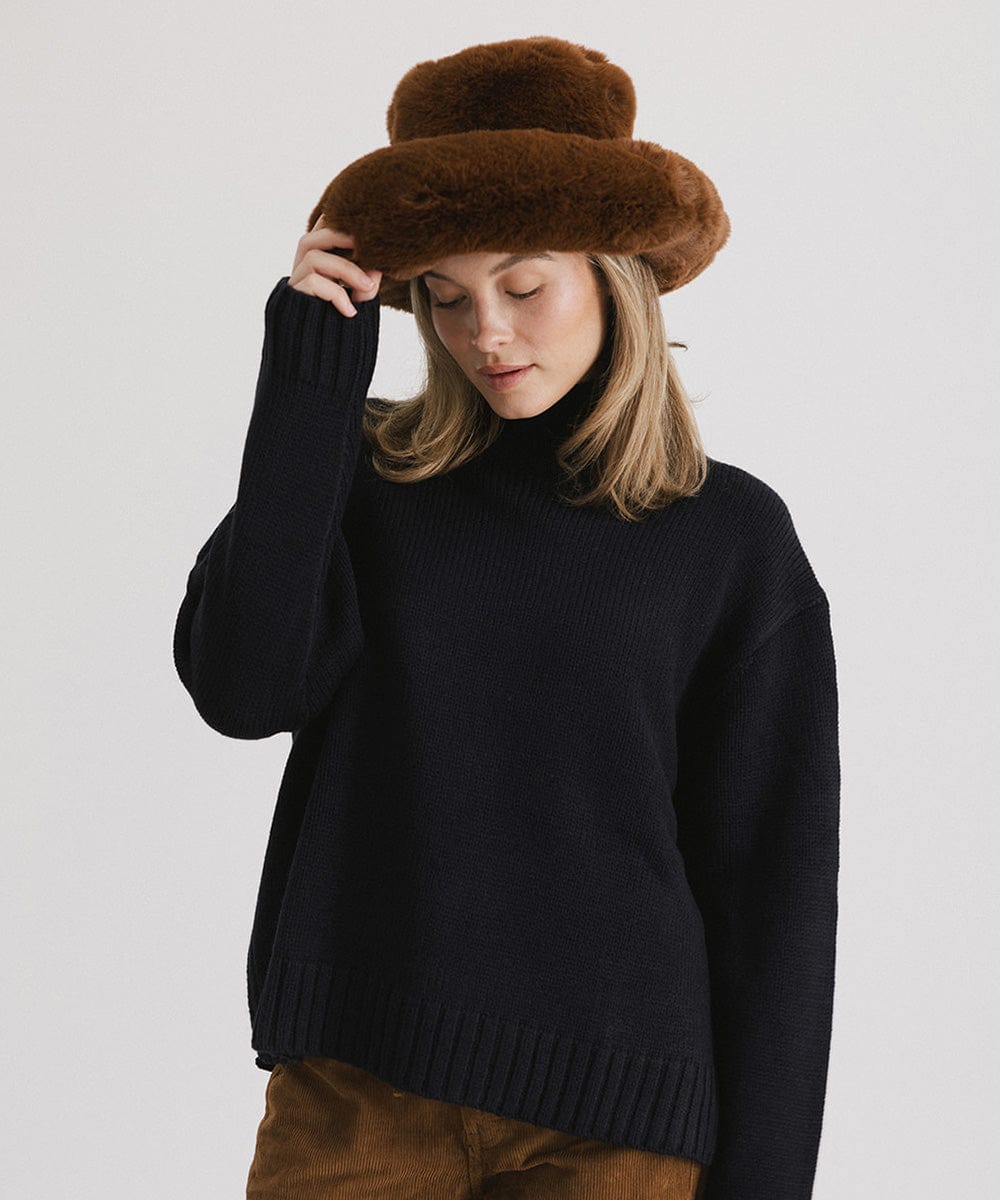 Parker Faux Fur Bucket Hat for Women - Winter Warm Fashion Beanie with Ear Flaps - Perfect for Outdoor Activities, Skiing & Snowboarding