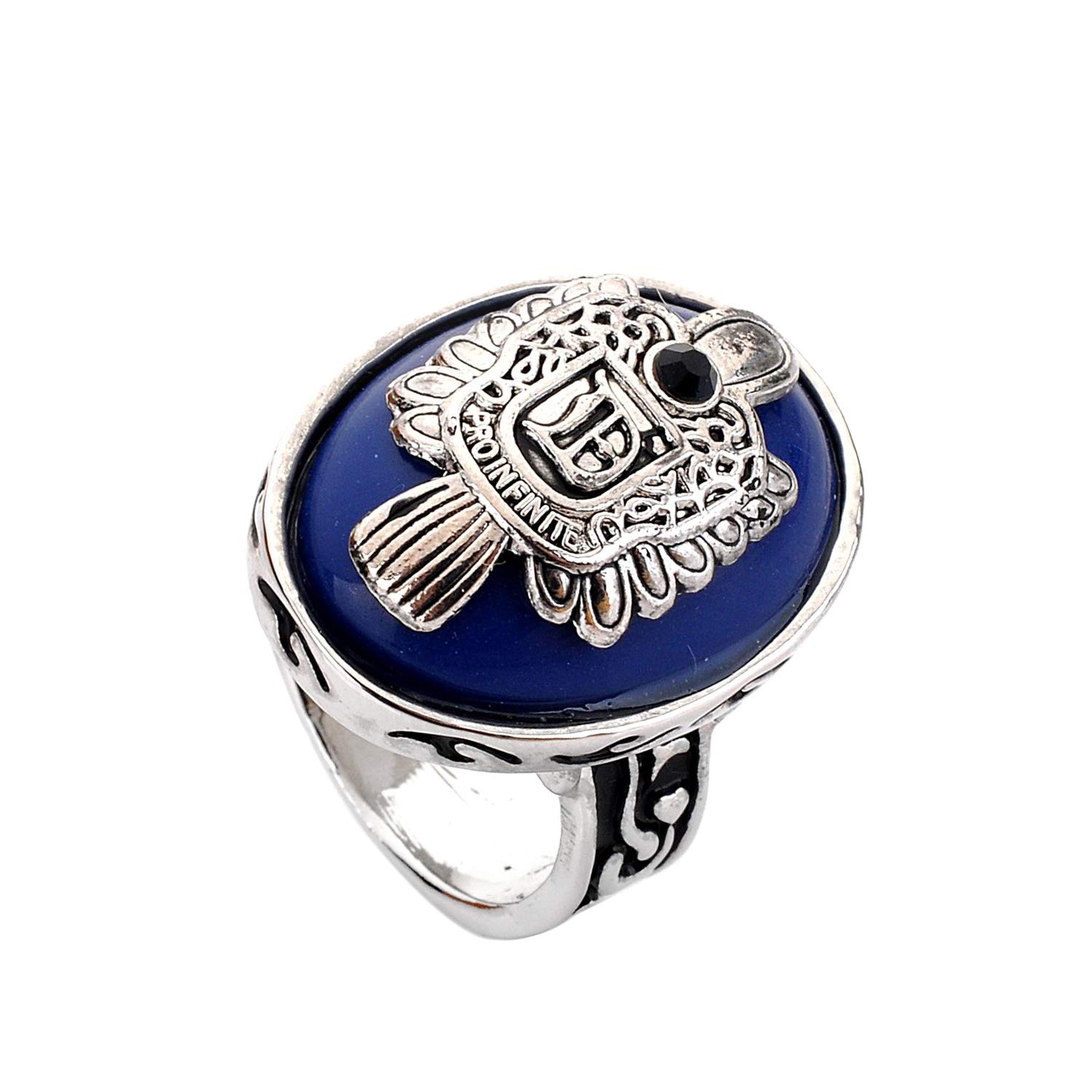 LUREME® Daylight Walking Signet Damon's Ring - Vintage Inspired Silver Ring for Men & Women - Perfect Gift for TV Show Fans & Collectors - Great for Cosplay, Halloween, and Everyday Fashion Accessories