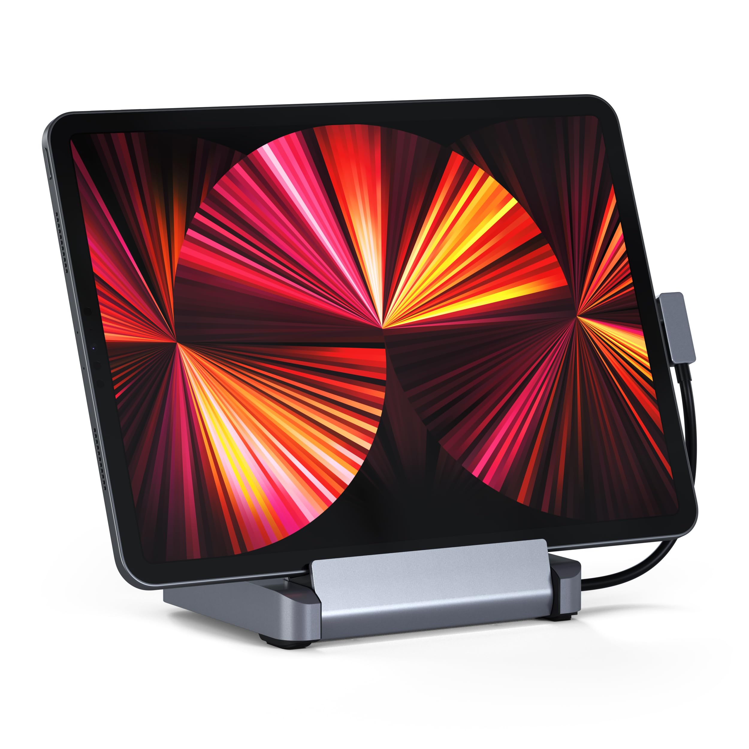 Satechi 6-in-1 USB-C Stand & Hub for iPad Pro - 60W PD Charging, 4K HDMI, USB-A Port, Micro/SD Card Readers, 3.5mm Audio Jack - Compatible with MacBook Pro, iPad, iPhone 16/15 - Perfect for Home Office, Remote Work & Multimedia Entertainment