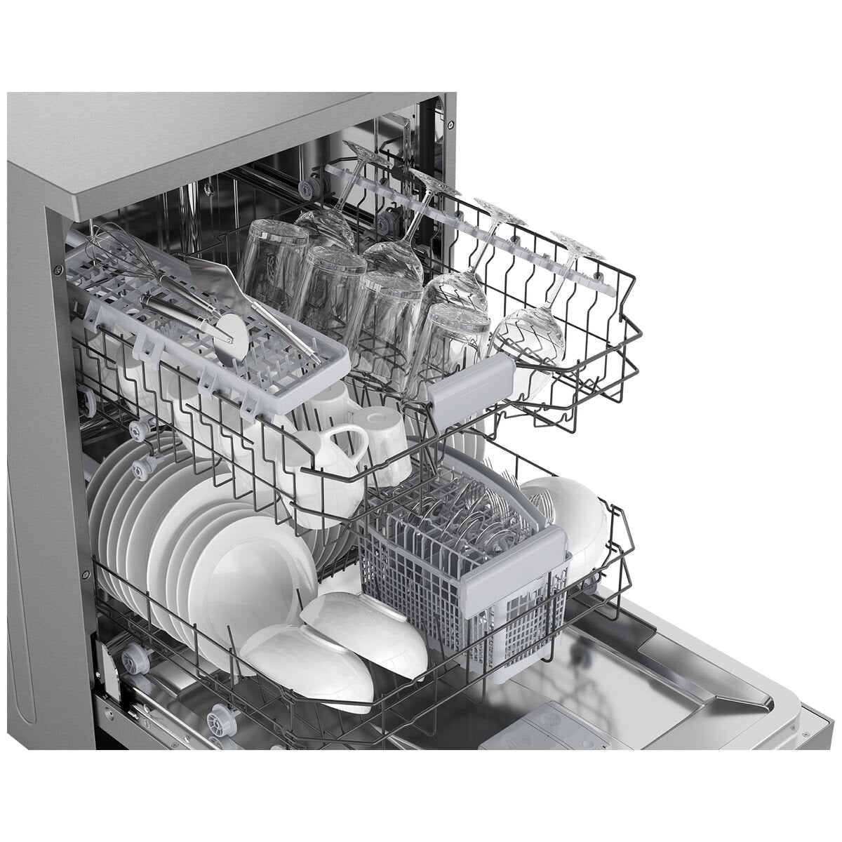 Westinghouse WSF6602XB Freestanding Dishwasher with Stainless Steel Tub & Sensor Wash - Perfect for Modern Kitchens & Large Families