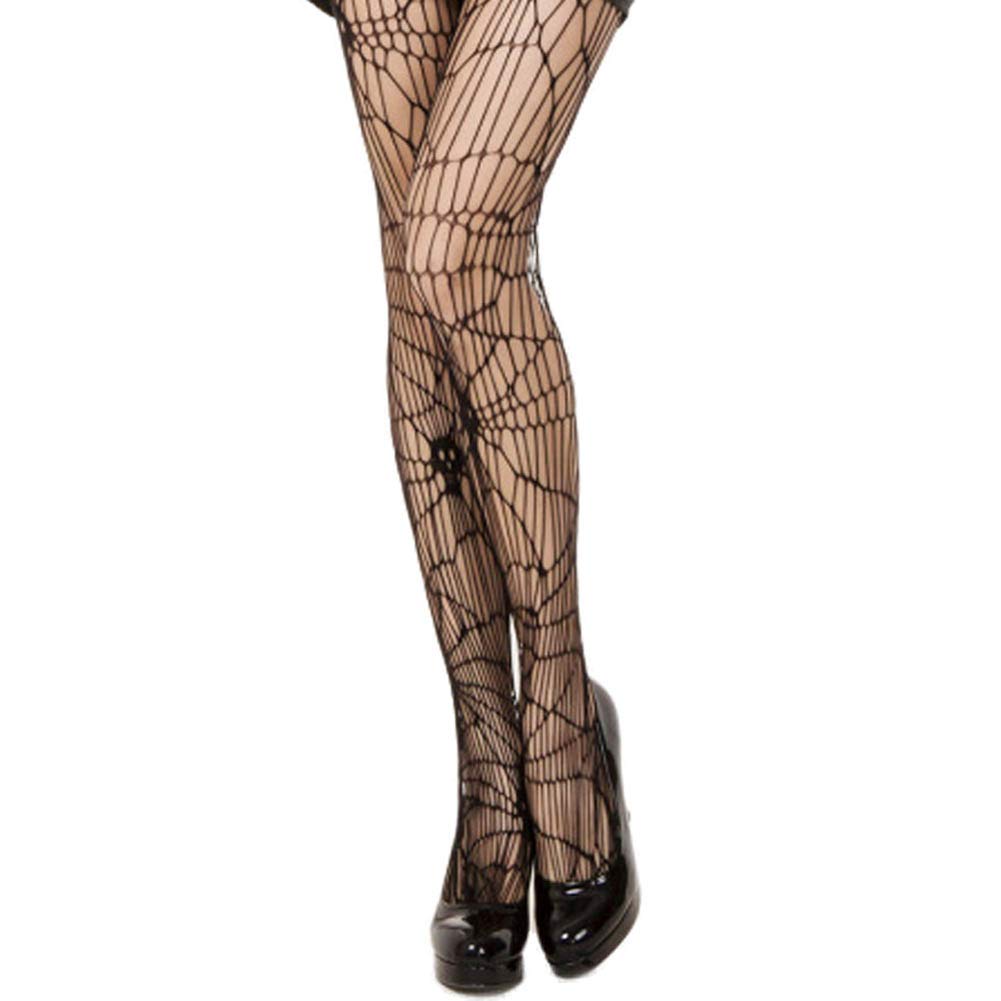 MAKFORT Fishnet Tights for Women - Sexy Black Halloween Stockings with Gothic Pattern | Perfect for Halloween Costumes, Cosplay, and Nightclub Outfits