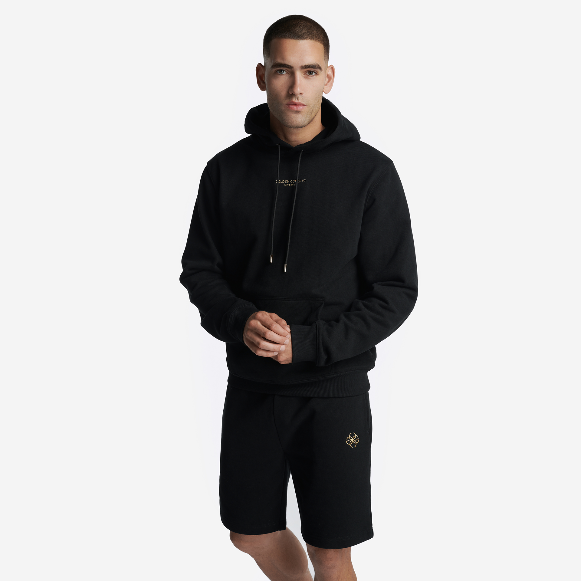 Premium Sweat Shorts for Men & Women - Gold Embroidery Athletic Shorts | Comfortable Lounge & Workout Shorts for Gym, Running, and Casual Wear