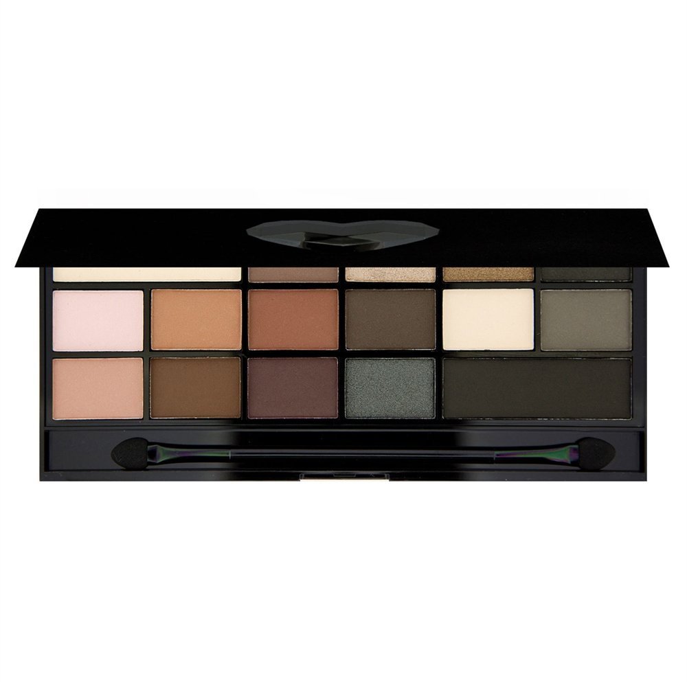 Makeup Revolution I Heart Makeup Eyeshadow Palette - Black Velvet | Highly Pigmented Matte & Shimmer Shades for Day & Night Makeup Looks