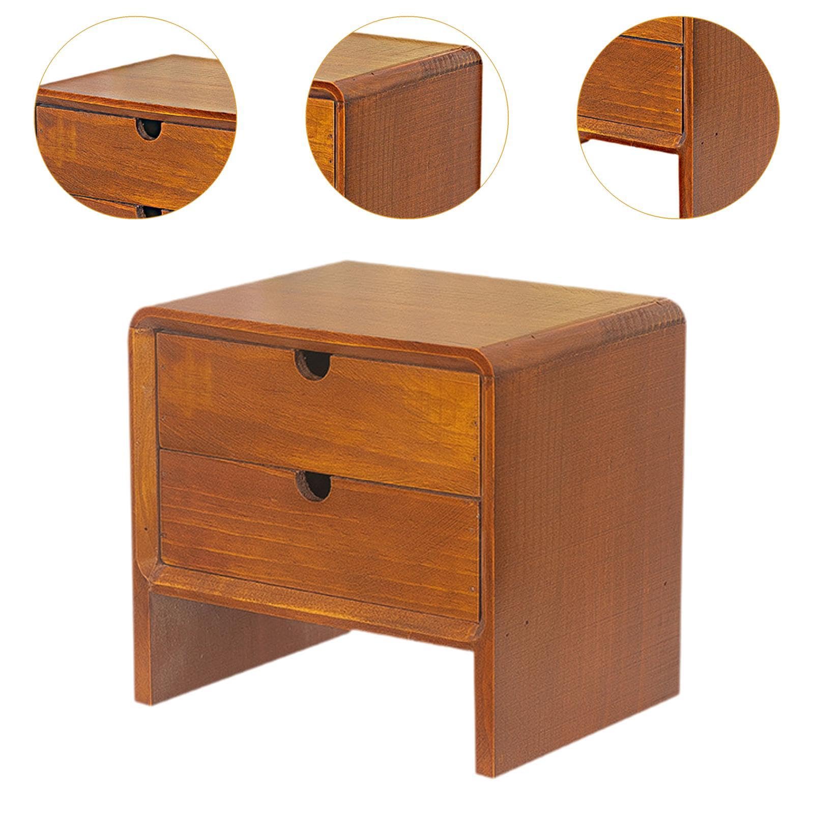 Large Wooden Storage Drawer Organizer Box - Rectangle Desktop Organizer with High Capacity for Home Office, Bedroom & Living Room - Perfect for Storing Stationery, Jewelry & Small Items