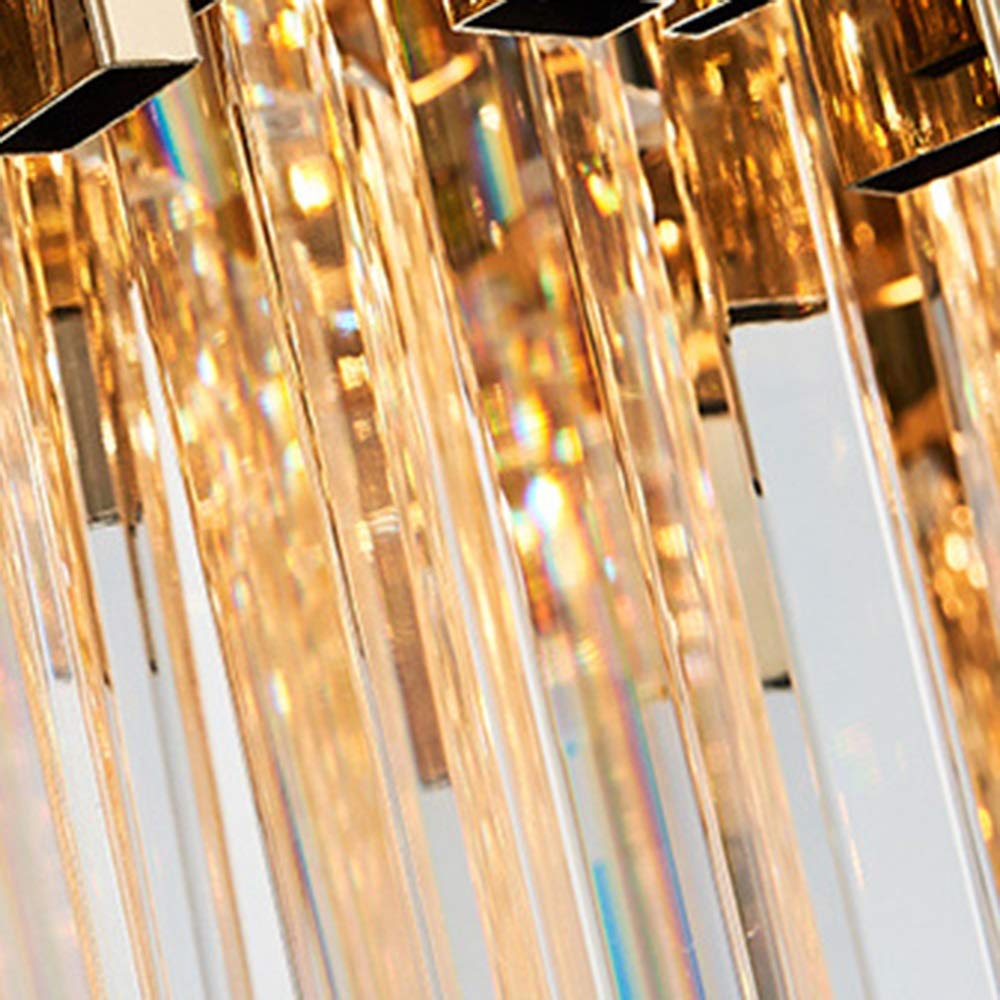 Modern LED Chandelier - Northern European Style Crystal Ceiling Light for Living Room & Restaurant | Single Layer Round Neoclassical Luxury Lighting for Home Decor & Dining Ambience