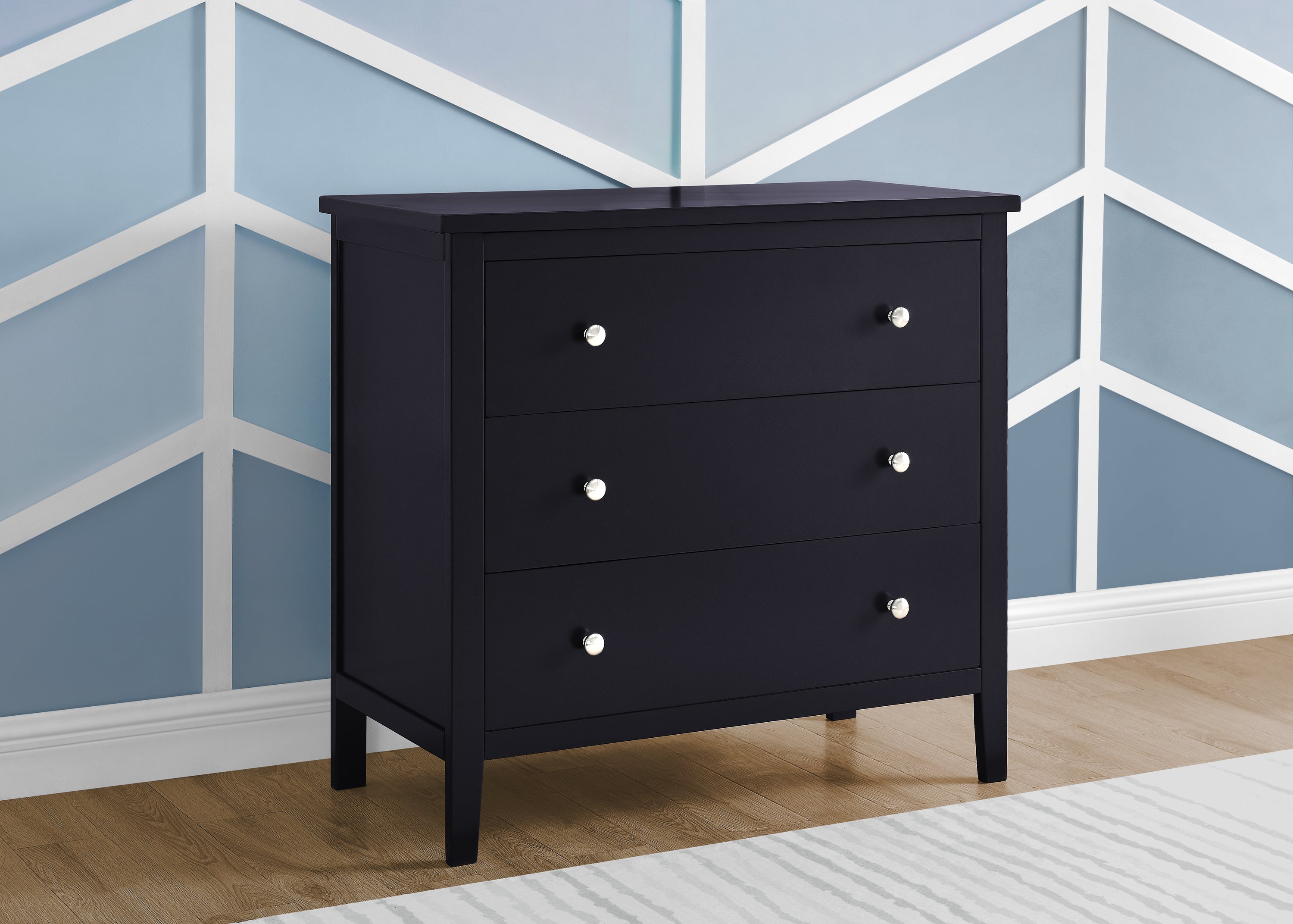 Campbell 3 Drawer Dresser - Wooden Chest of Drawers for Bedroom Storage, Organizer for Clothes & Accessories | Perfect for Home, Dorm, Nursery & Office Organization