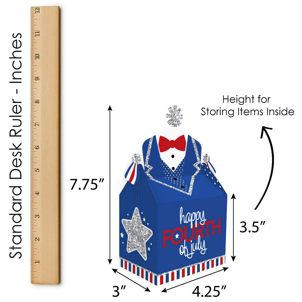 Big Dot of Happiness 4th of July Party Favors - Set of 12 Patriotic Treat Boxes for Independence Day Celebrations, Picnics & BBQ Events