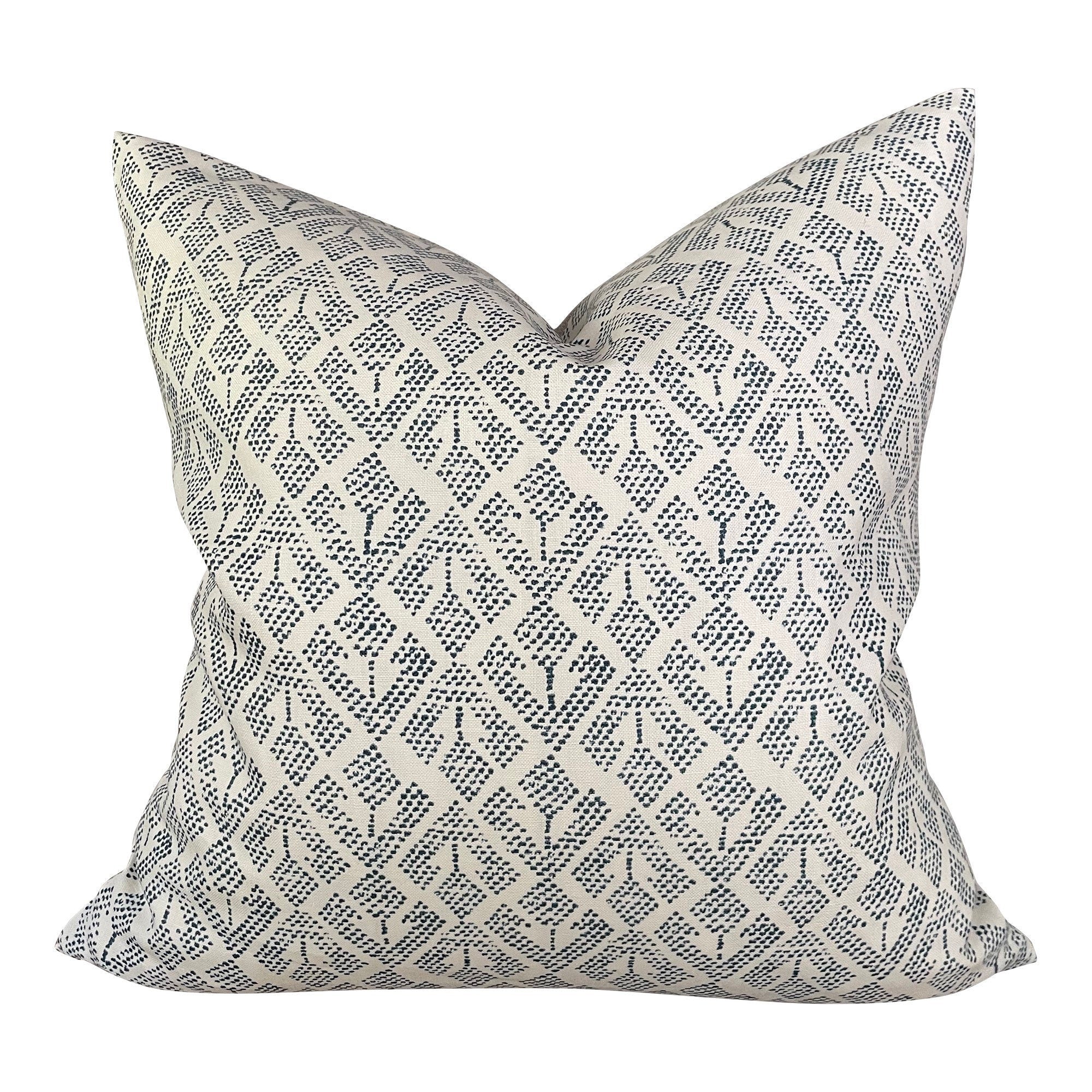 READY TO SHIP Carolina Irving 'Patmos' Designer Throw Pillow Cover - Indigo Blue Bohemian Decor for Living Room, Bedroom & Sofa