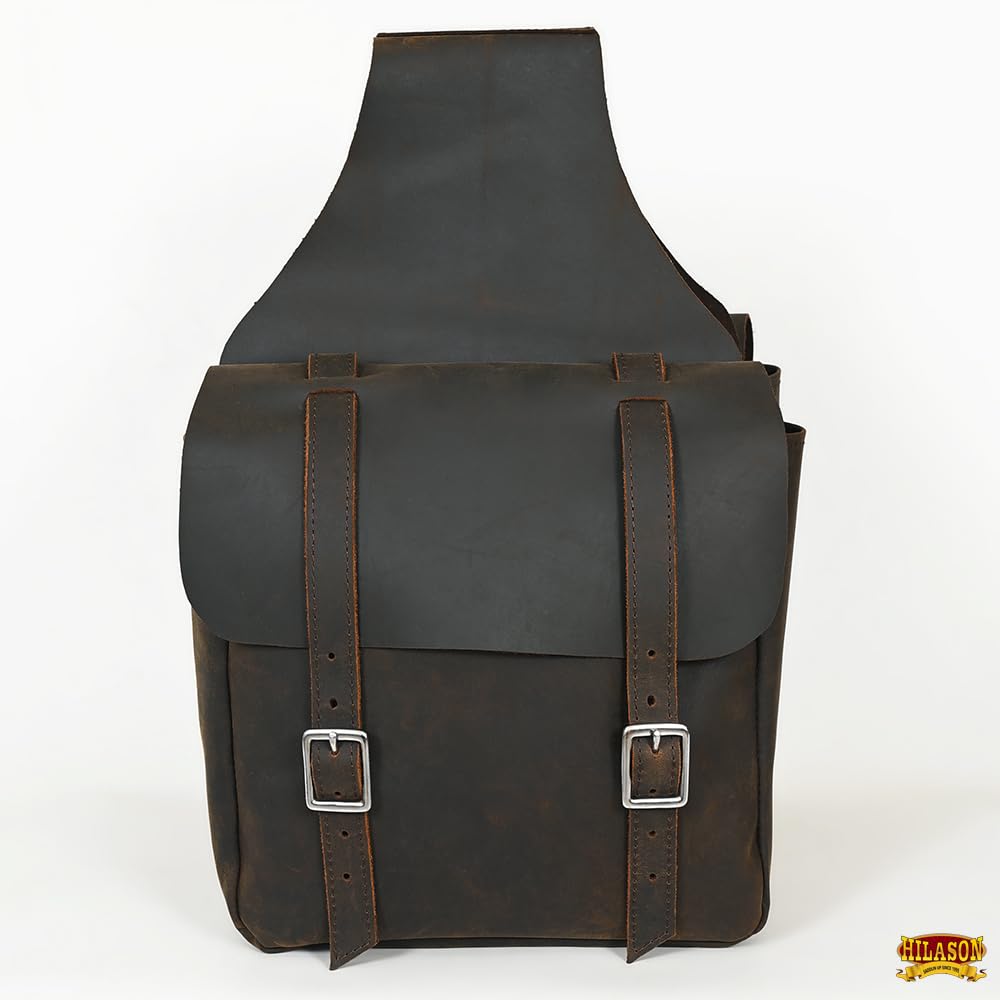 HILASON Genuine Soft Leather Horse Saddle Bag - Western Equestrian Riding Accessory with Adjustable Closure - Perfect for Trail Riding, Horse Shows & Ranch Work (Tan)