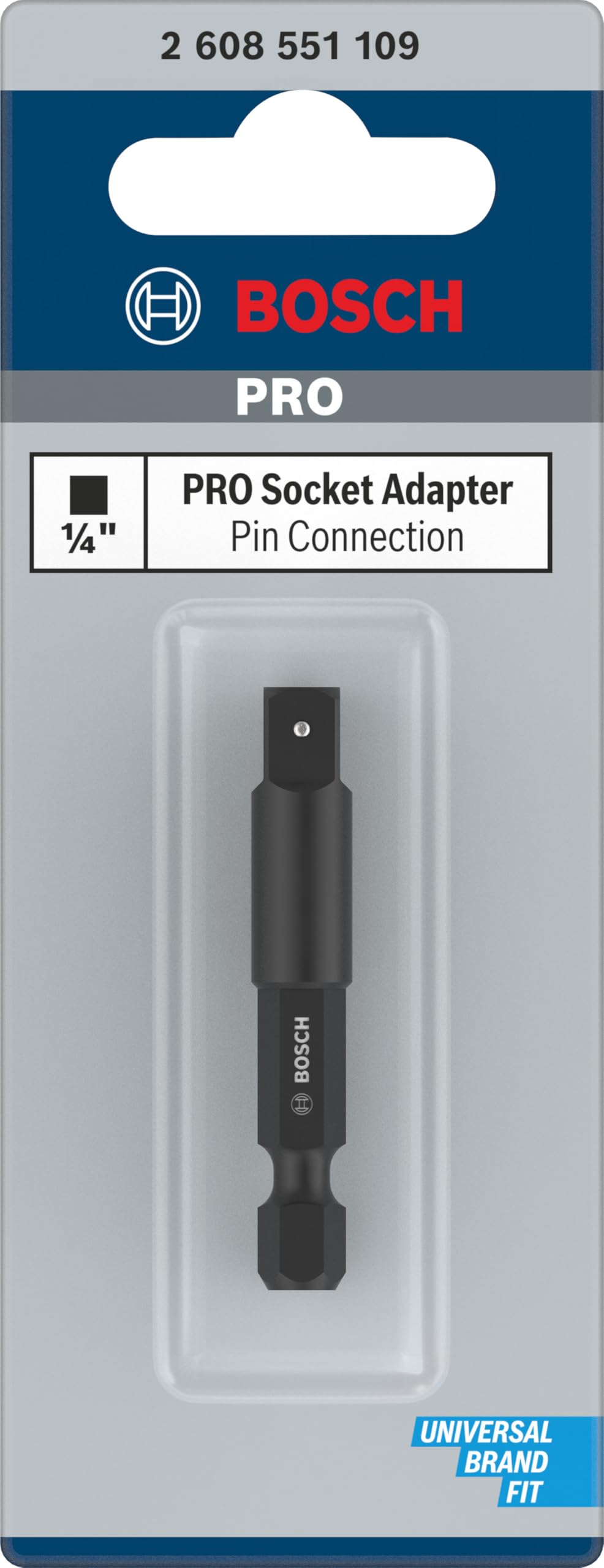 Bosch 1x PRO Socket Adapter with Pin Connection (143 x 64 mm) - Professional Screwdriver Accessory for Power Tools & DIY Projects
