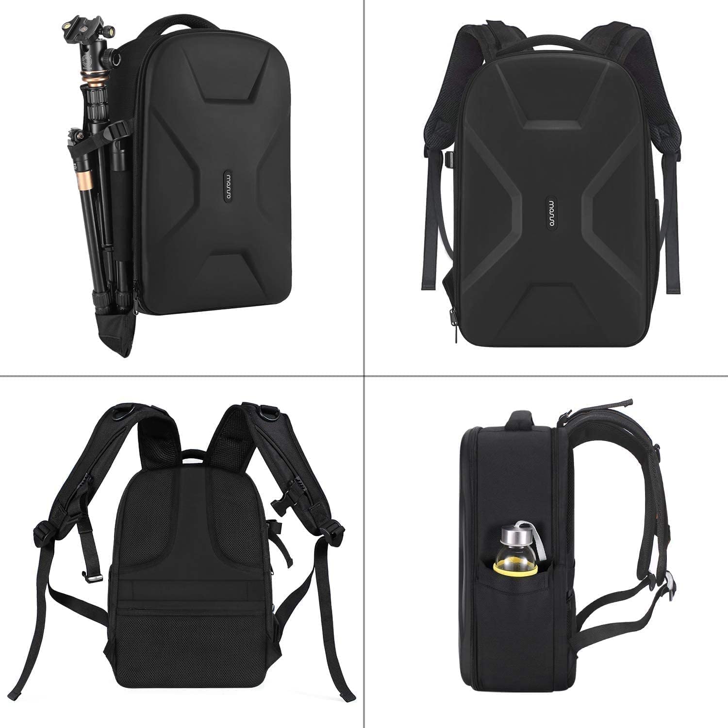 MOSISO Waterproof DSLR Camera Backpack - Hardshell Protective Case for Canon, Nikon, Sony Mirrorless/SLR Cameras with Removable Insert | Travel Photography Bag, Crossbody Shoulder Messenger Bag for Outdoor Shooting & Daily Use