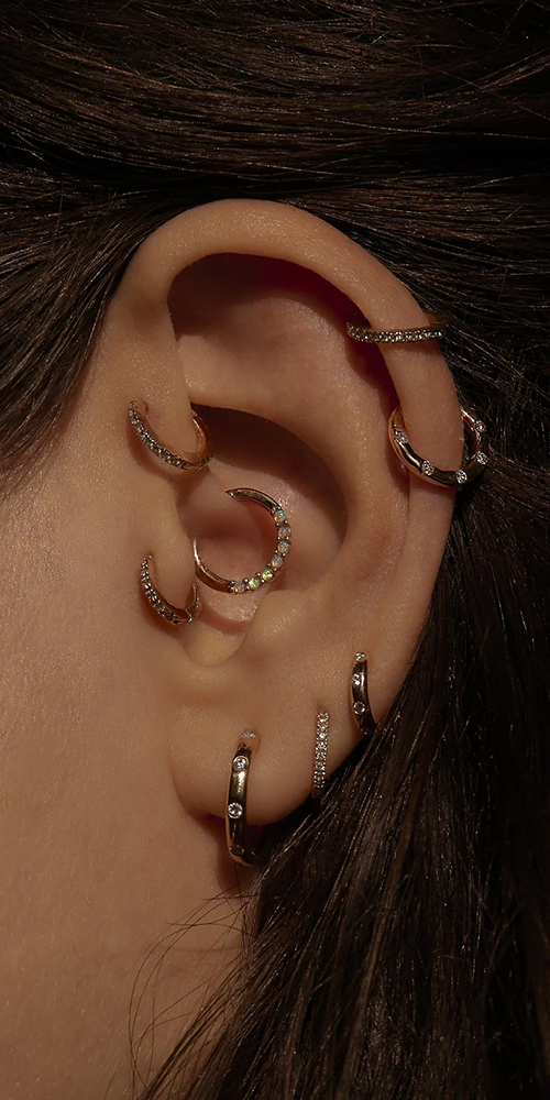 6mm Gold Plated Huggie Hoop Earrings for Women - Minimalist Tiny Dot Stud Earrings for Everyday Wear, Gift for Her, Trendy Jewelry for Casual & Office Outfits