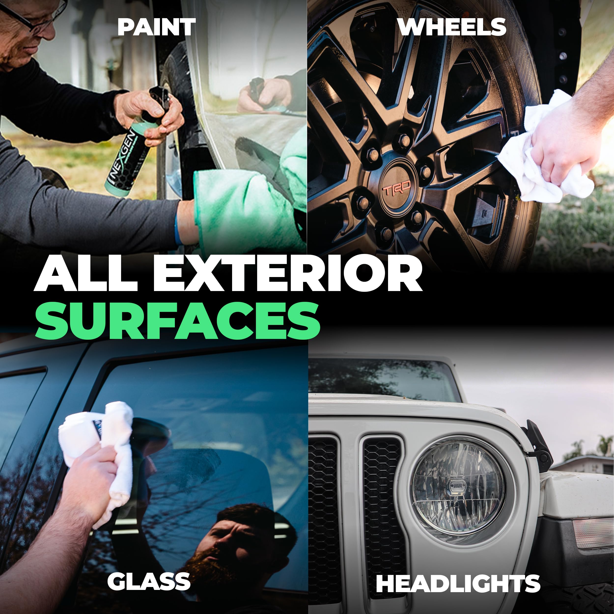 Nexgen Waterless Car Wash (8oz) - Scratch-Free, High-Gloss Waterless Car Cleaner - Safe for Cars, Trucks, Boats & RVs - Perfect for On-the-Go Detailing, Road Trips & Quick Car Cleaning