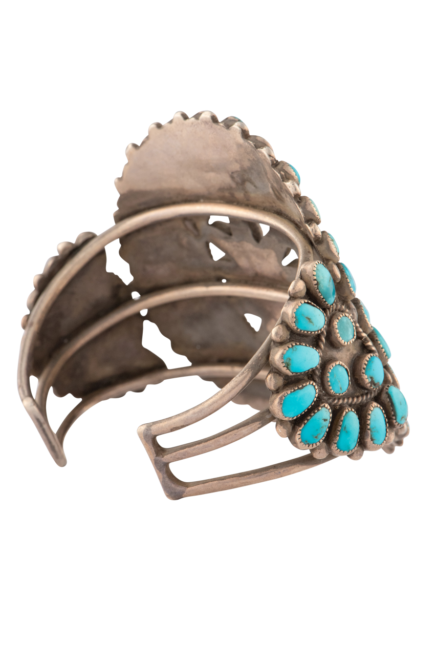 Handmade Silver & Turquoise Statement Bracelet for Women | Boho Chic Jewelry | Perfect for Parties, Weddings & Everyday Wear