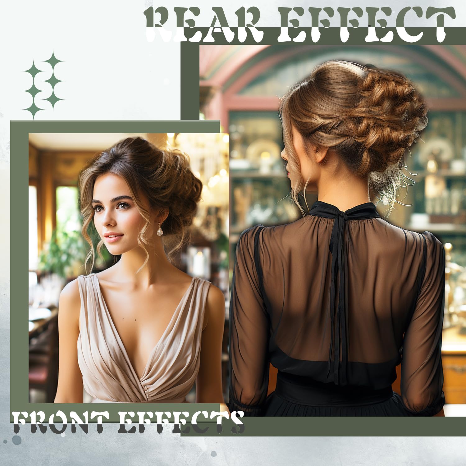 2Pcs Messy Bun Hair Piece - Curly Fake Hair Scrunchie Extension for Updos & Ponytails | Perfect for Weddings, Cosplay & Daily Styling