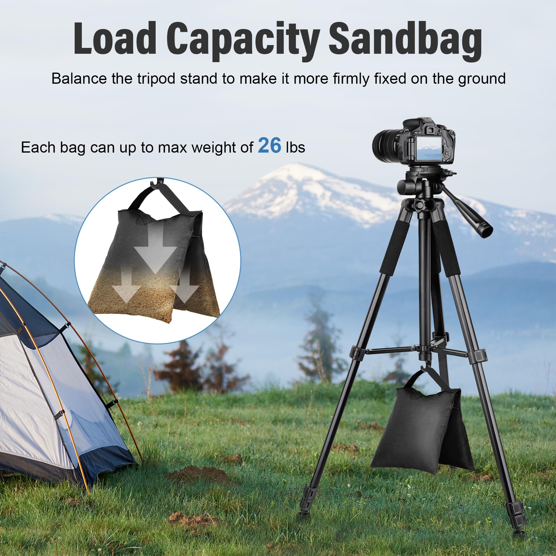 8 Pack Heavy Duty Sandbags for Photo Studio, Canopy, Umbrella Base - Weight Bags for Backdrop Stand, Tripod, Picnic Table & Fishing Chair - Perfect for Outdoor Events, Photography & Camping