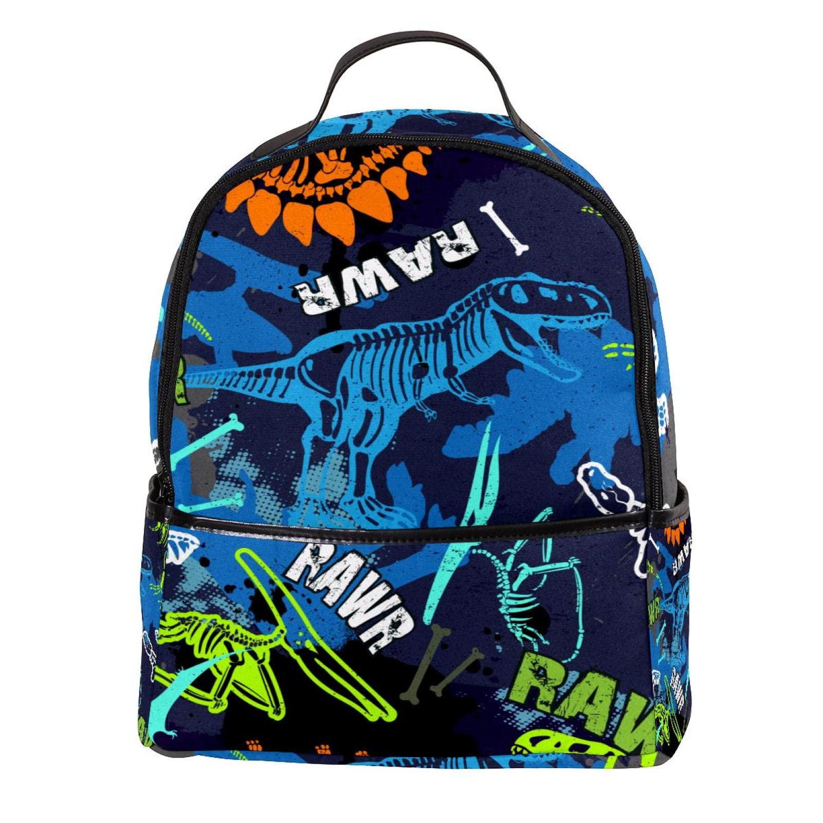 Dinosaur Fossil Print Backpack for Students - Lightweight Travel & School Shoulder Bag for College, High School - Perfect for Hiking, Camping & Daily Commute