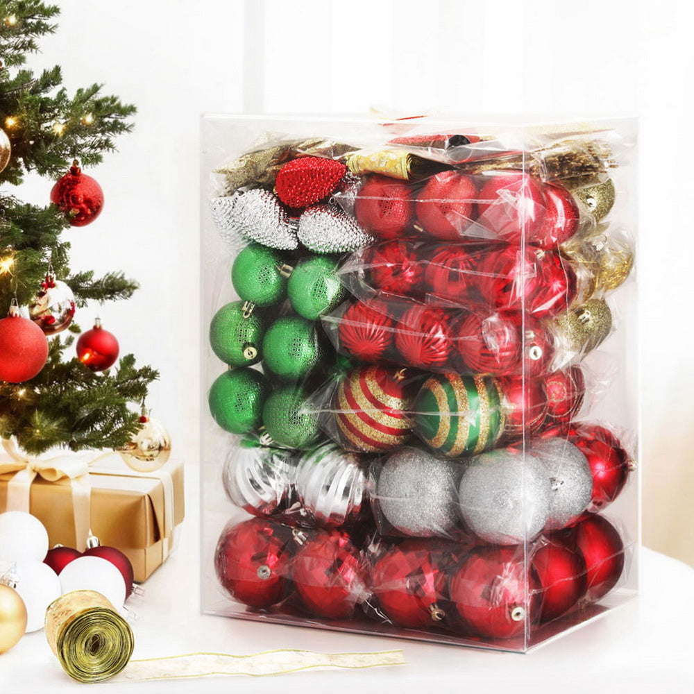 155-Piece Christmas Tree Decorations Set - Shatterproof Holiday Ornaments, Baubles & Hanging Decor for Xmas Tree, Home, Party & Festive Decorations