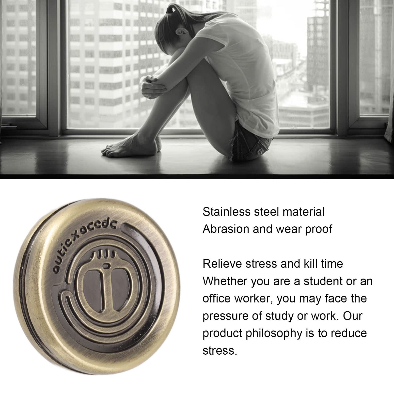 Magnetic Push Slider Fidget Toy - Stress Relief Metal Spinner Coin for ADHD, Anxiety & Focus - EDC Pocket Fidget Toy for Adults & Kids - Office, School, Travel Stress Relief Gadget