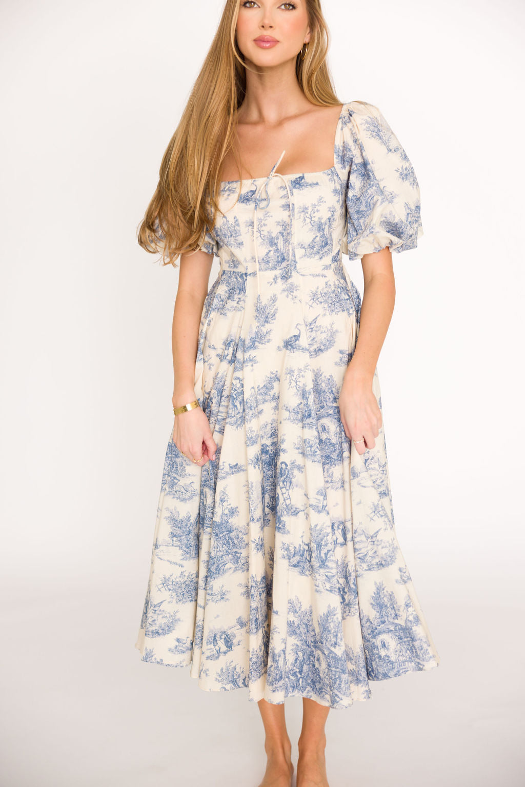 Mary Elizabeth Midi Dress - Flowy Blue Summer Dress for Women | Perfect for Beach Vacations, Date Nights & Casual Outings