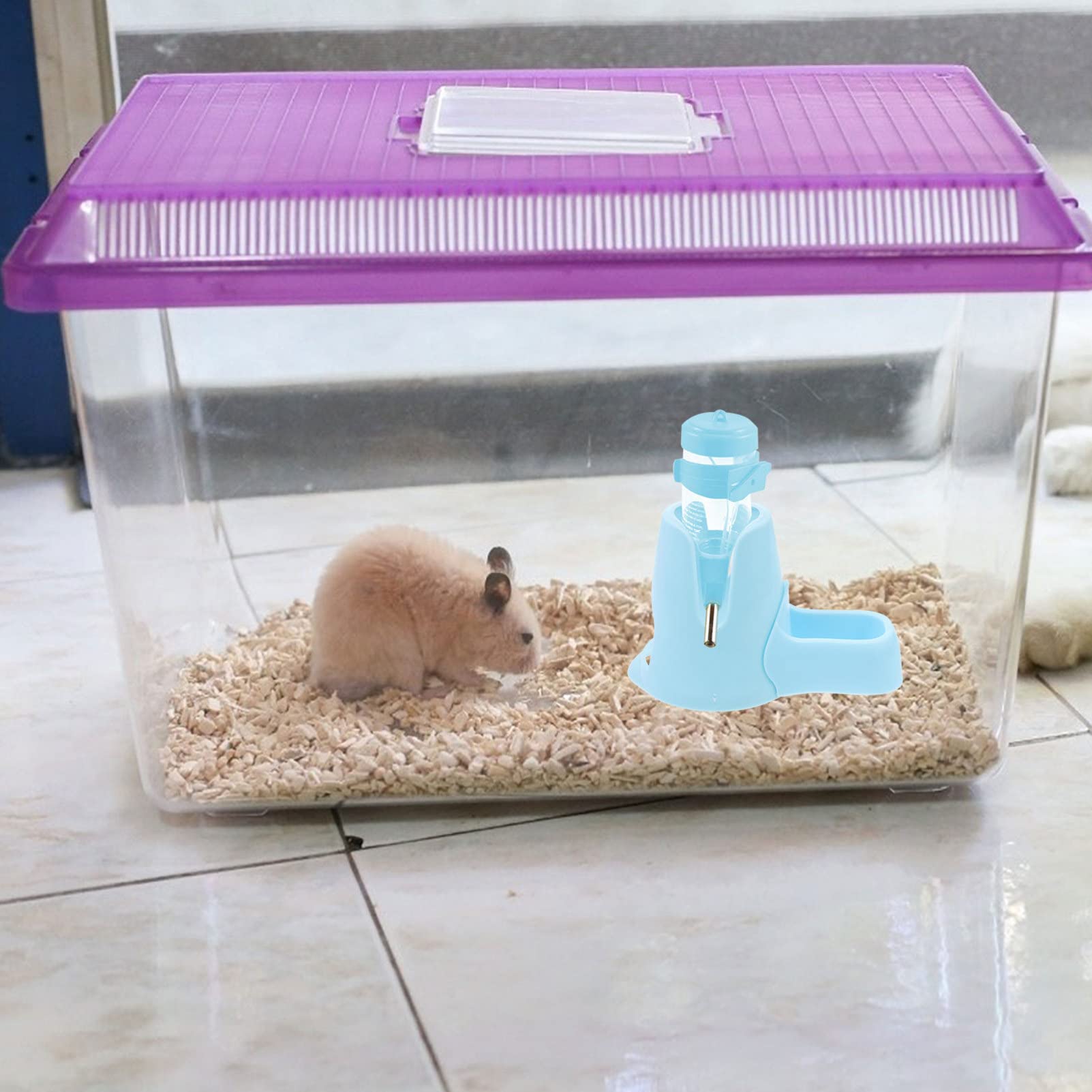 Balacoo 2-Pack Kettle Stand Water Dispenser - Small Animal Drinking Bottle Holder for Hamsters, Rabbits, Guinea Pigs - Plastic Cage Water Fountain Container (Perfect for Pet Cages, Small Animal Habitats & Travel Use)