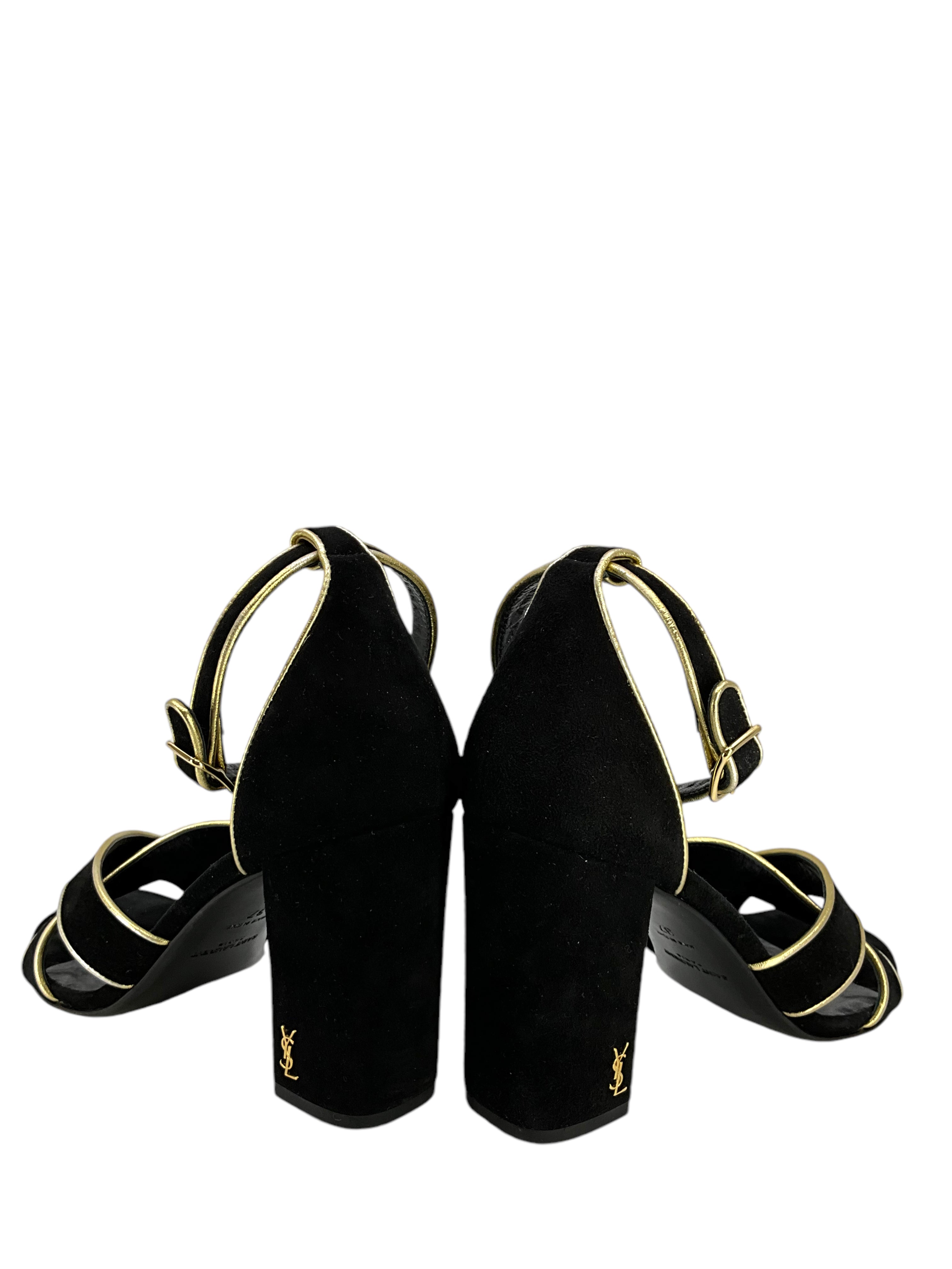 Saint Laurent Babies Suede Ankle Strap Sandals Size 7 - Luxury Toddler Shoes for Special Occasions & Photo Shoots