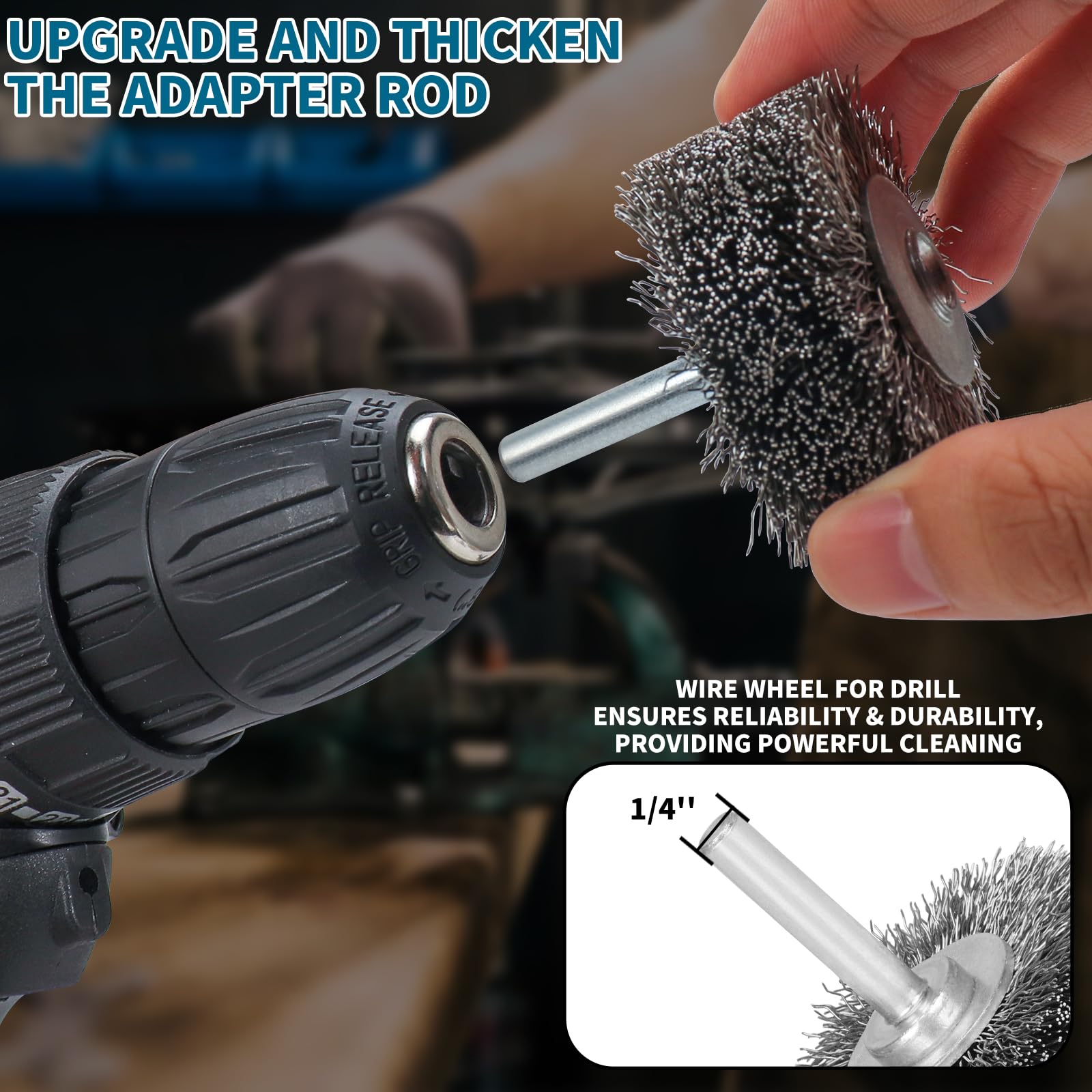 1 Pack 2 Inch Steel Wire Wheel Brush - 0.012