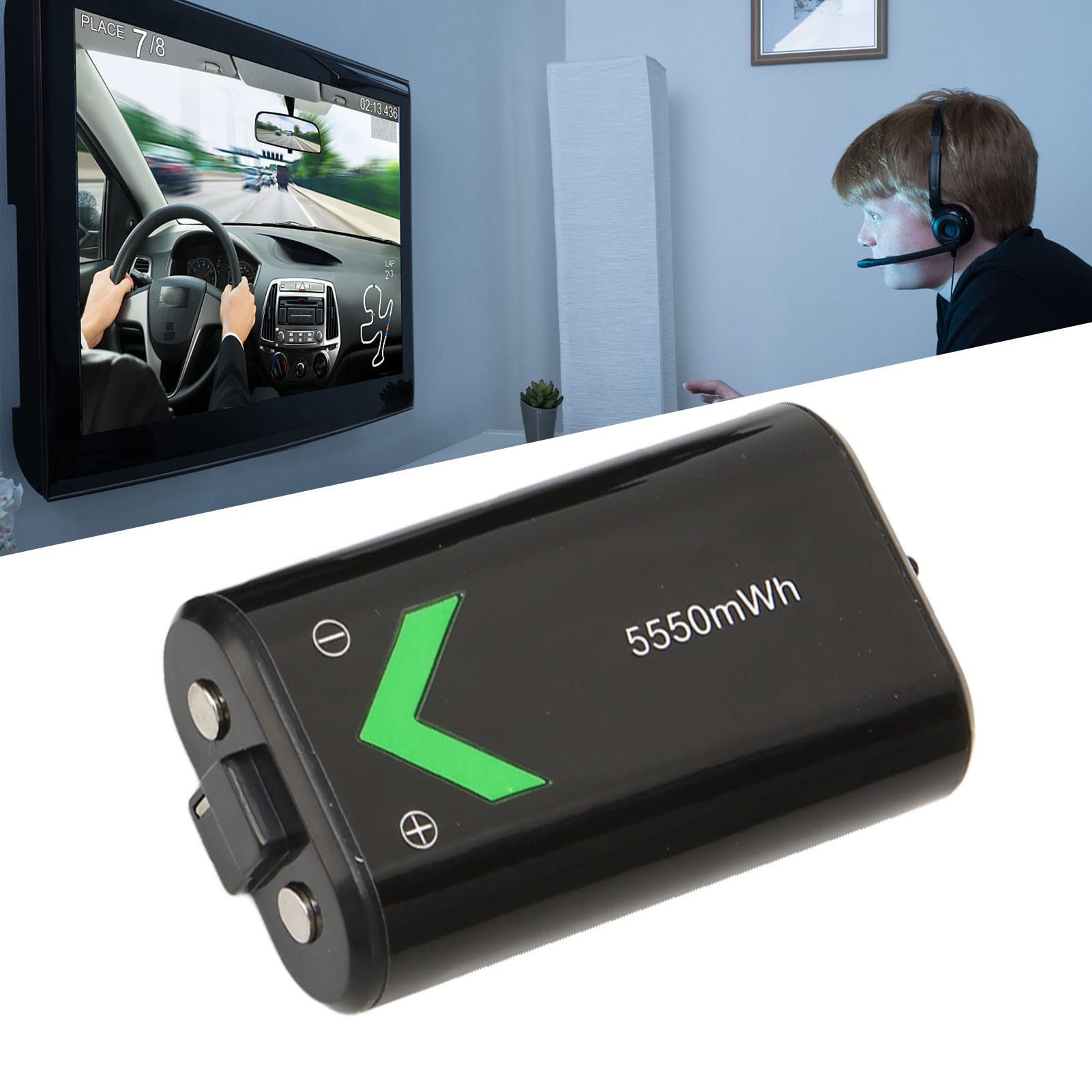 Rechargeable 5550mAh Battery Pack with 10ft USB-C Cable - High Capacity Controller Battery for Xbox Series X/S | Perfect for Gaming Sessions & Wireless Play