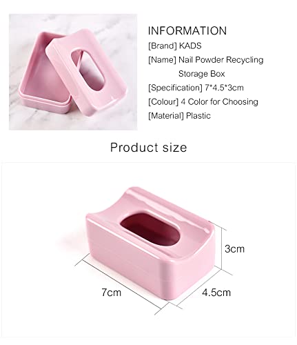 KADS Nail Powder Storage Box - 2 Pack Dip Powder Organizer with Dust Brush | Portable Nail Art Tray for Acrylic & Gel Nail Powder | Perfect for Salon & Home Manicure Stations