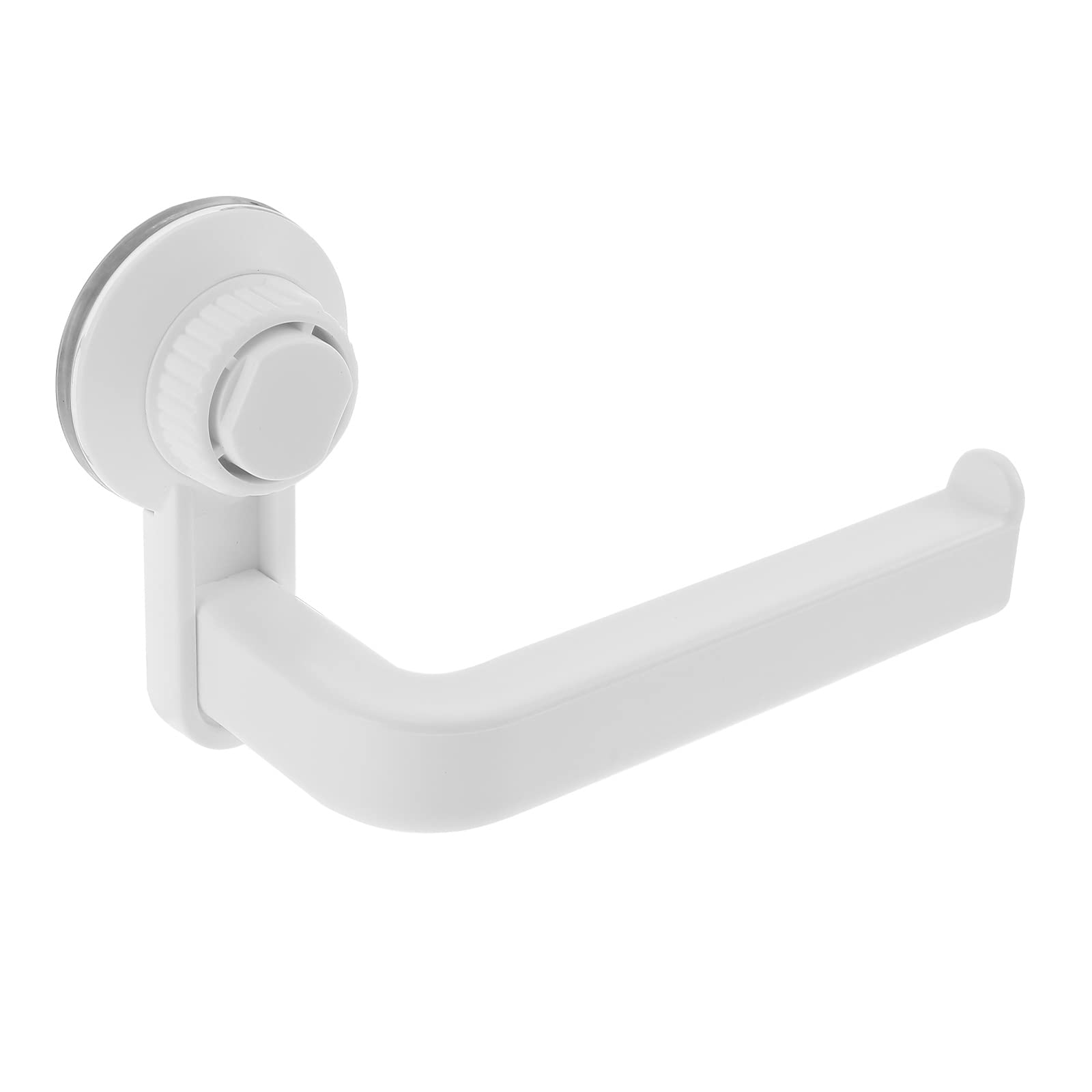 LUOZZY White Suction Cup Toilet Paper Holder - Bathroom & Kitchen Tissue Roll Hanger - Space-Saving Wall Mount Paper Towel Rack for Small Spaces (Perfect for Apartments, RVs & Tiny Homes)