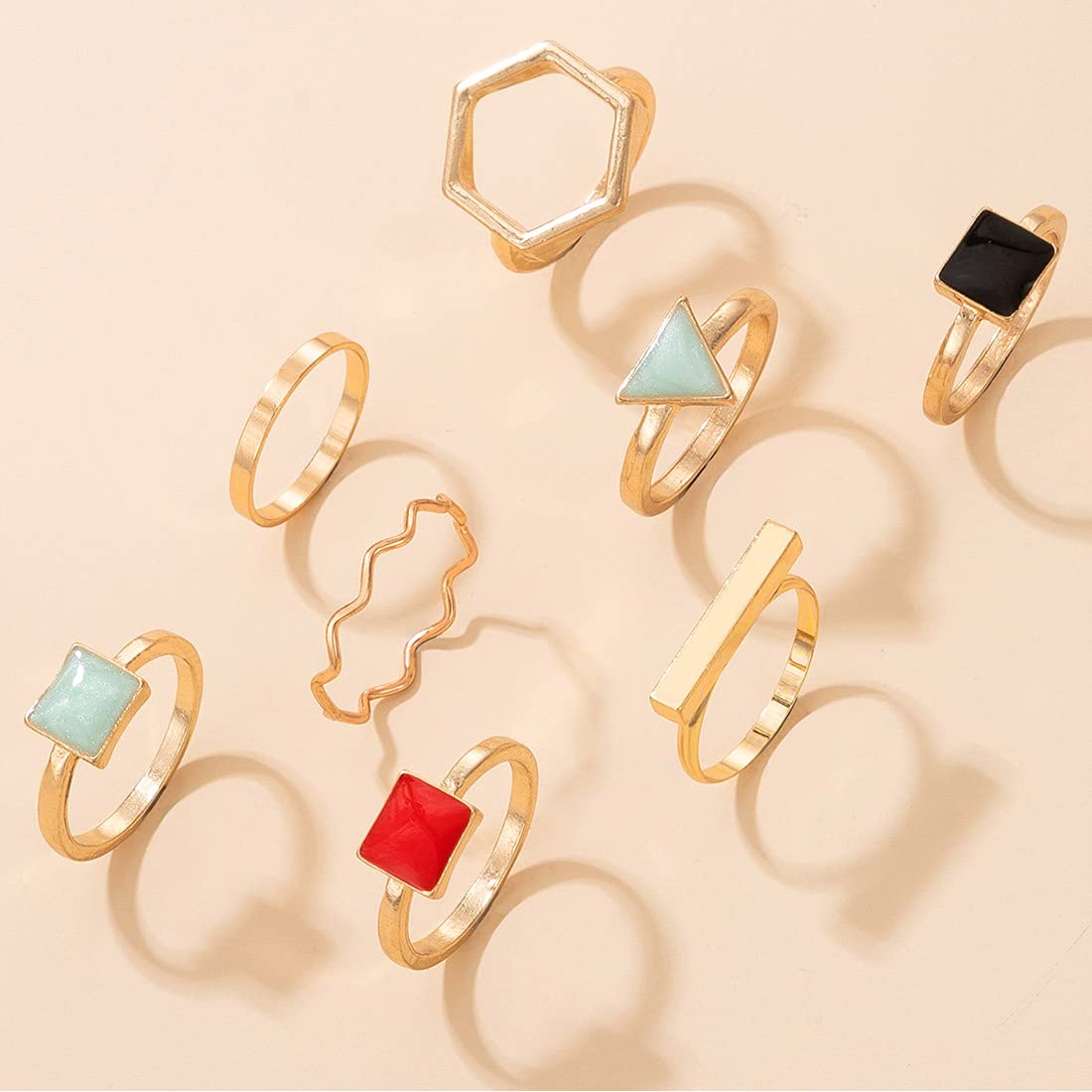 Fashionable Yellow Chime Rings for Women & Girls - Gold & Silver Plated Aesthetic Knuckle Ring Set | Elegant Stackable Rings | Perfect Birthday Gift for Her | Great for Parties, Date Nights & Everyday Wear