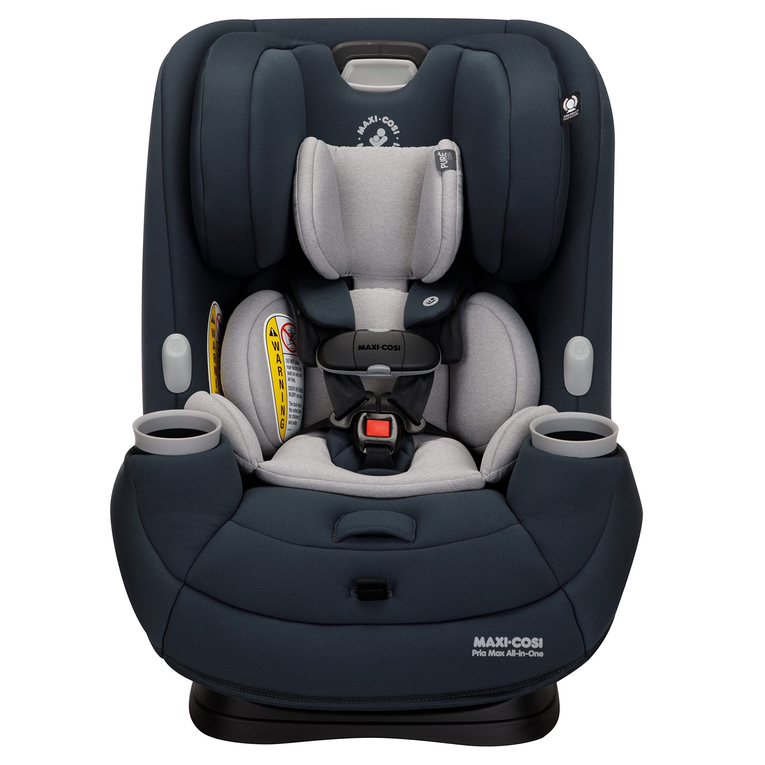 Maxi-Cosi Pria Max All-in-One Convertible Car Seat - Rear Facing (4-40 lbs) & Forward Facing (22-65 lbs) to High Back Booster (40-100 lbs) - Pure COSI Essential Graphite - Safe & Comfortable for Infants to Big Kids - Perfect for Family Travel & Daily Commute